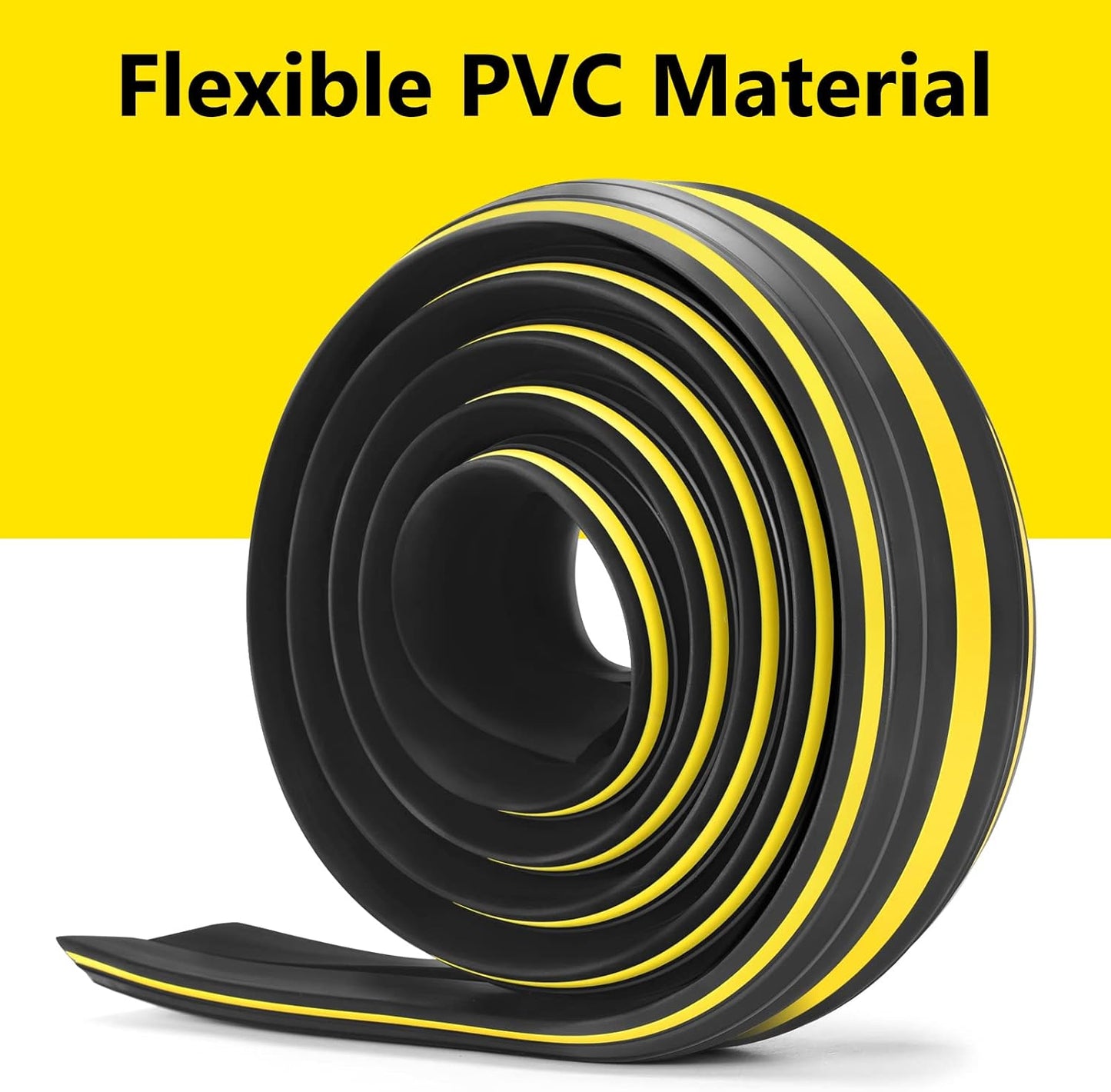 10 ft Floor Cable Cover Protector, Heavy Duty PVC Duct Easy to Unroll, Prevent Trip Hazard for Home Office or Outdoor Settings