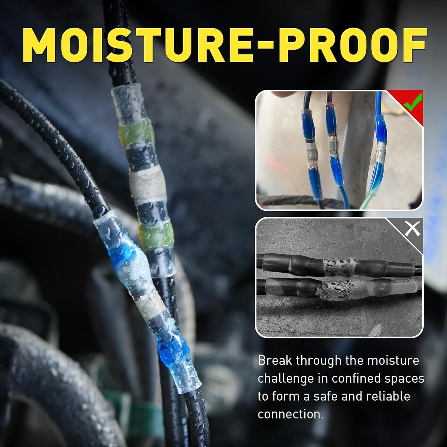 haisstronica 340 PCS Solder Seal Wire Connectors with Heat Gun Kit - Solder Sticks Wire Terminals Waterproof Electrical Connectors for Automotive, Marine, Wiring Repair