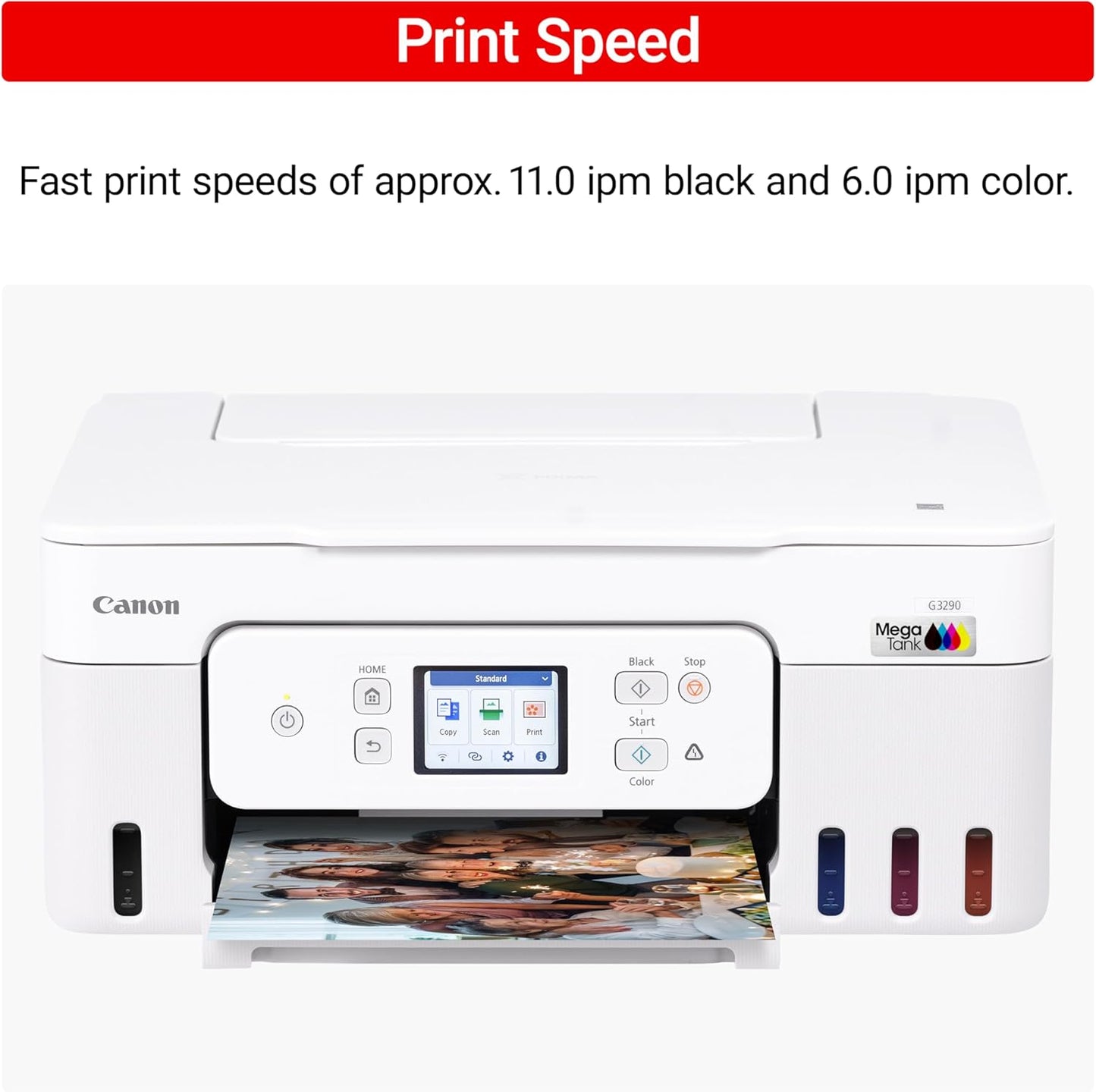 Canon Megatank G3290 All-in-One Wireless Supertank [Megatank] Printer | Print, Copy Scan | Mobile Printing |2.7" LCD Color Touchscreen | Auto Duplex