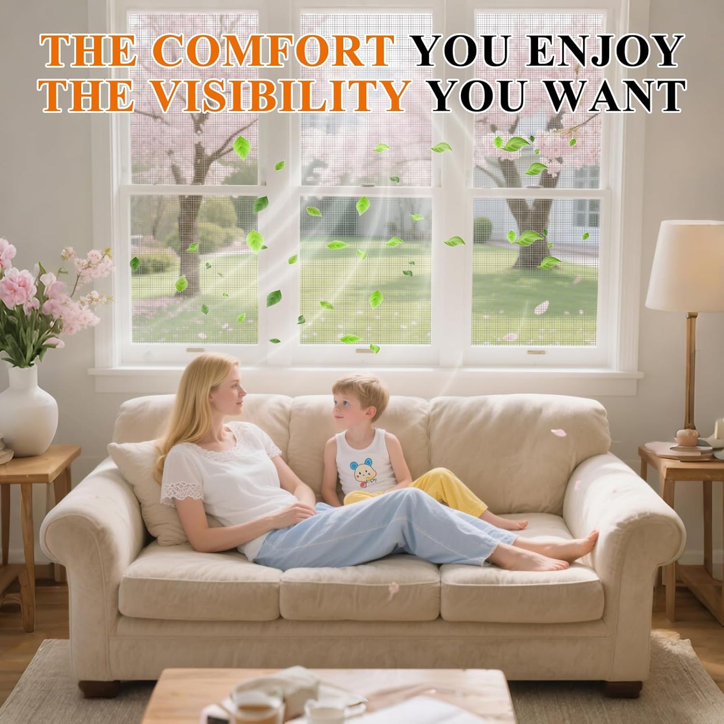 2PACK MAGZO Window&Door Screen Replacement Kit, 48''W x 99''L, with Retainer Spline (Total 65.6 FT) and Press-Fit Roller Tool, Scratch-Proof Polyester, Mesh Roll Repair for Patio, Pet Friendly, Grey