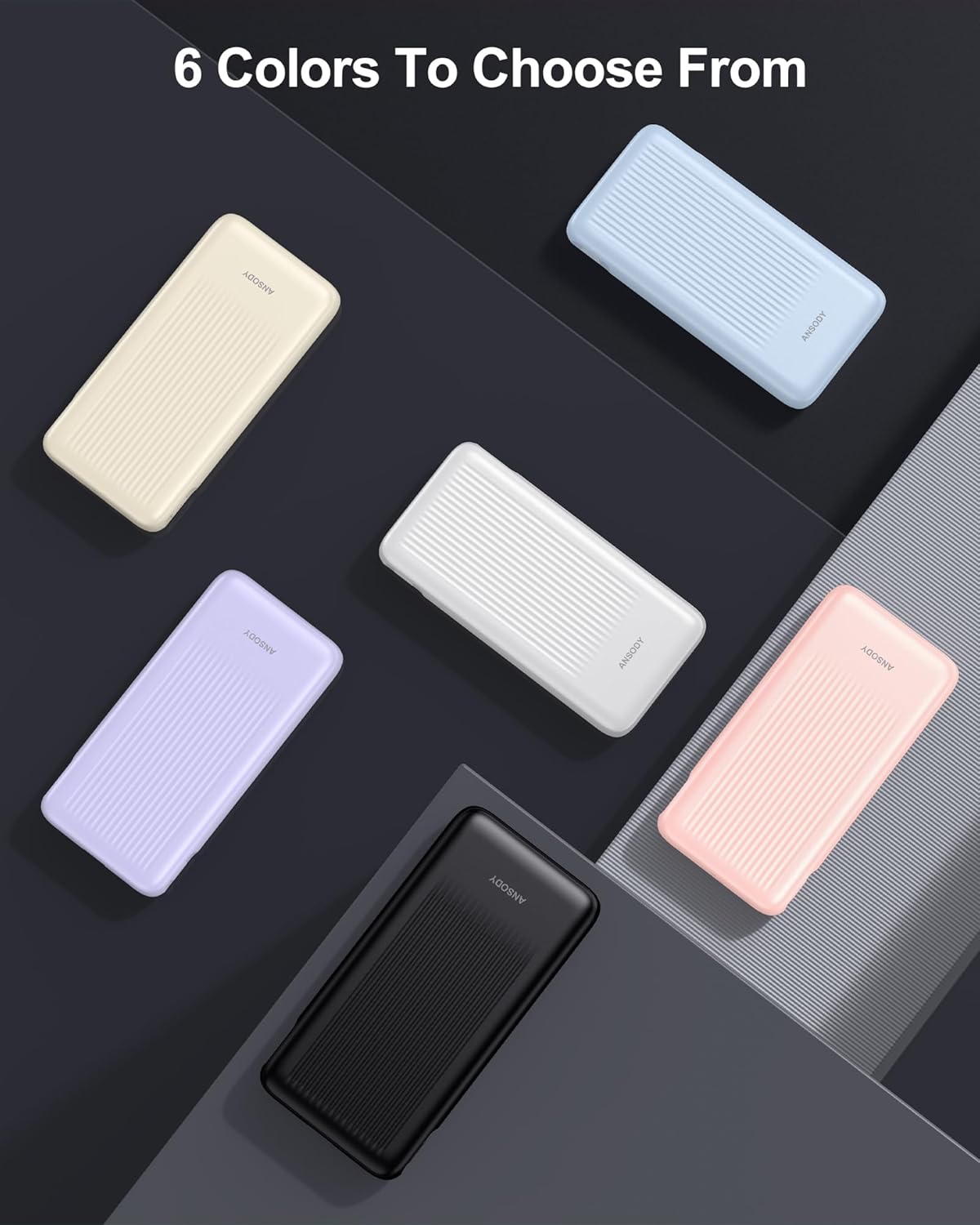 2-Pack 10000mAh Power Bank Fast Charging, 22.5W Compact USB C Portable Charger with 2 Outputs & 2 Inputs, LED Display Battery Pack Compatible with iPhone Samsung iPad Tablets, Black & White