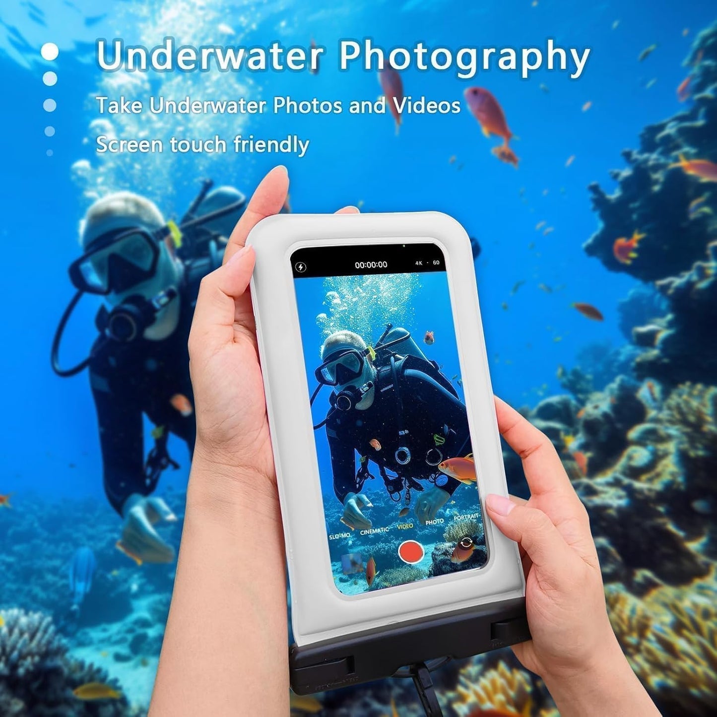 Floatable Soap Bubble Waterproof Phone Pouch/Case with Crossbody Lanyard for iPhone 16 Pro Max/15 Pro/14/13/12, IP68 Cellphone Dry Bag Beach Cruise Ship Essentials, 1 Pack-Sand Dollar-7″