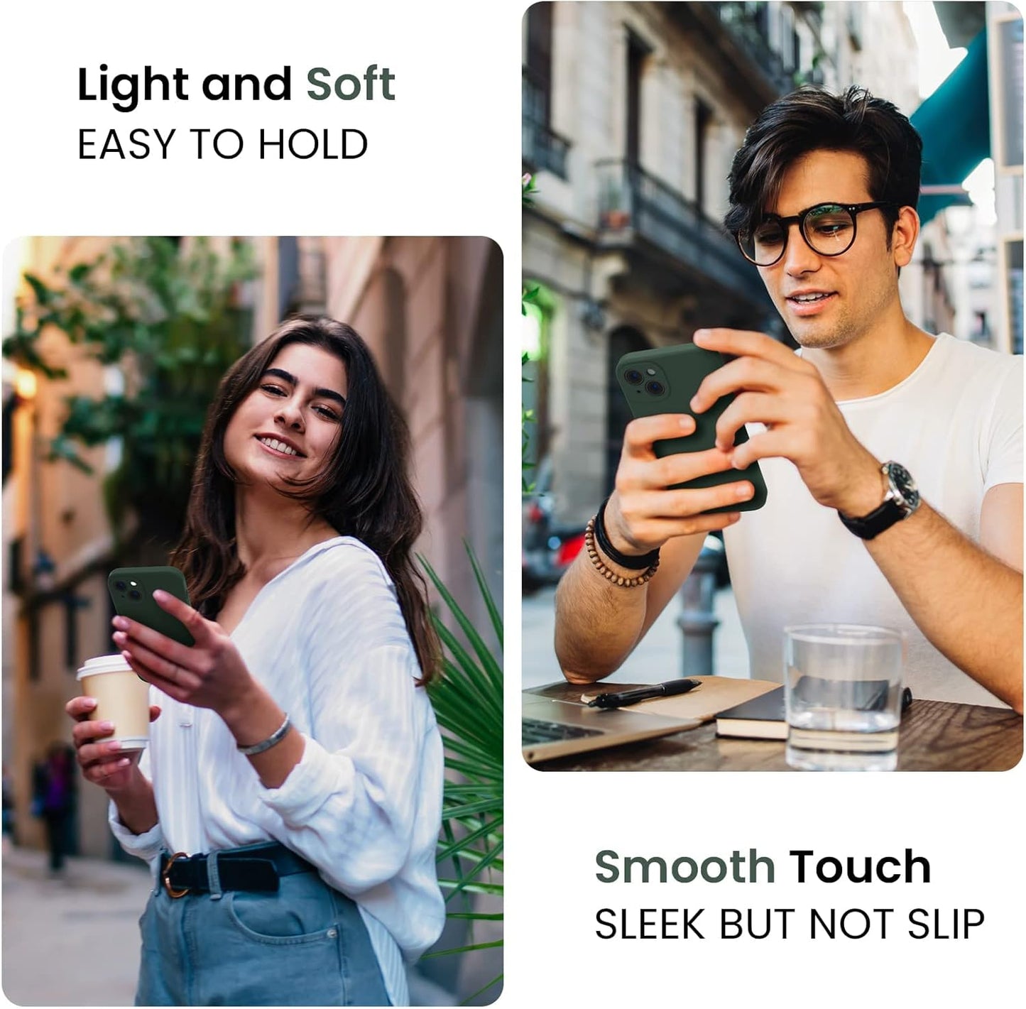 FireNova Designed for iPhone 14 Case, Silicone Upgraded [Camera Protection] Phone Case with [2 Screen Protectors], Soft Anti-Scratch Microfiber Lining Inside, 6.1 inch, Alpine Green