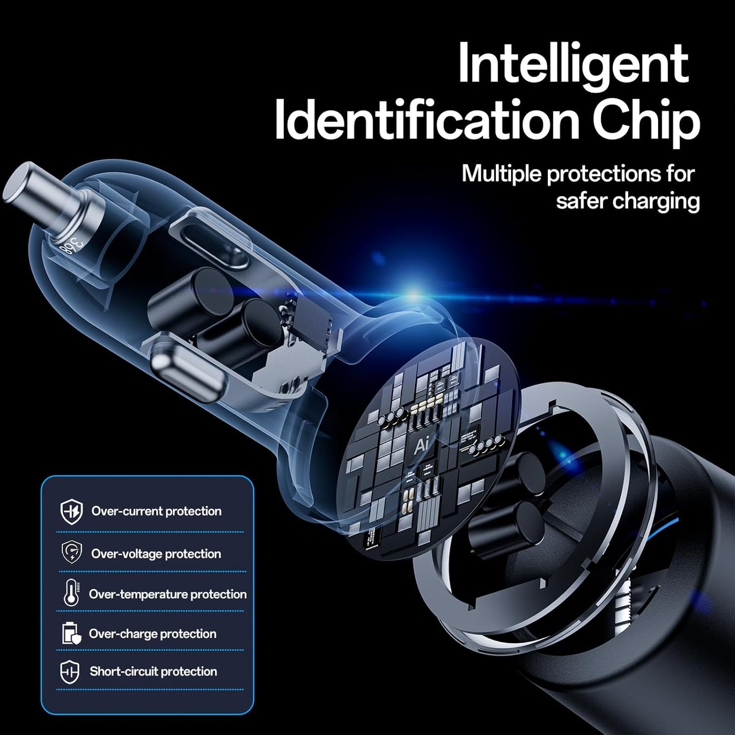 200W Super Fast Car Charger for iPhone 16/15 Pro Max, 3-Port USB C Car Charger Adapter with 2×100W USB C to C Cables, PD3.0/QC4.0, 12V-24V Vehicle Compatible, LED Light & Overheat Protection