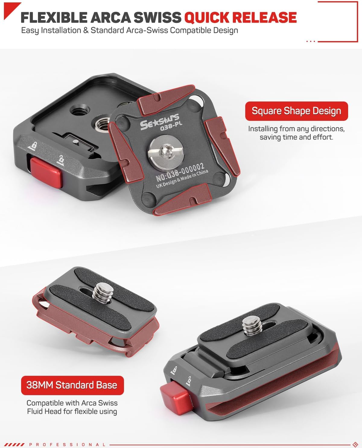 IFOOTAGE Q38-BASE Quick Release Base for Tripod/Monopod/Slider with 3/8" Thread