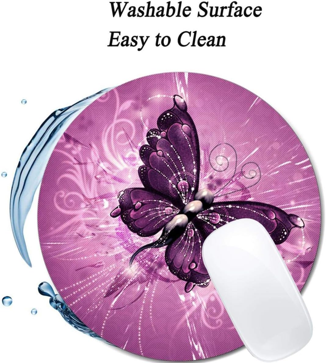 Butterfly Mouse Pad Round Non-Slip Rubber Mousepad Laptop Office Computer Decor Cute Desk Accessories Customized Design Mouse Pad