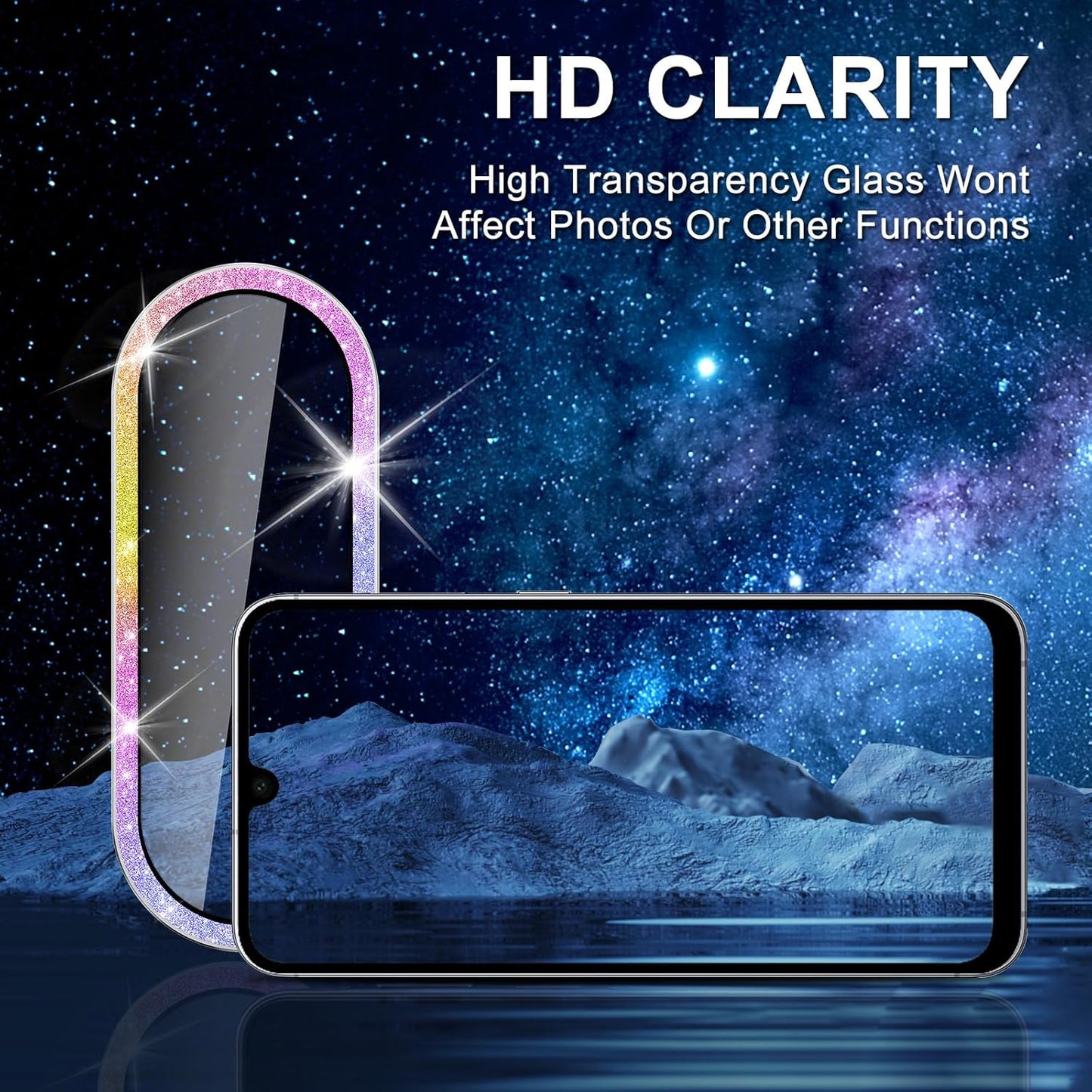 for Samsung Galaxy A26/A36/A56 Camera Lens Protector, Individual Metal Ring Tempered Glass Lens Cover, [Strong Adsorption] Scratch Resistant Ultra-Thin HD Clear Lens Cover, 1 Set-Colorful