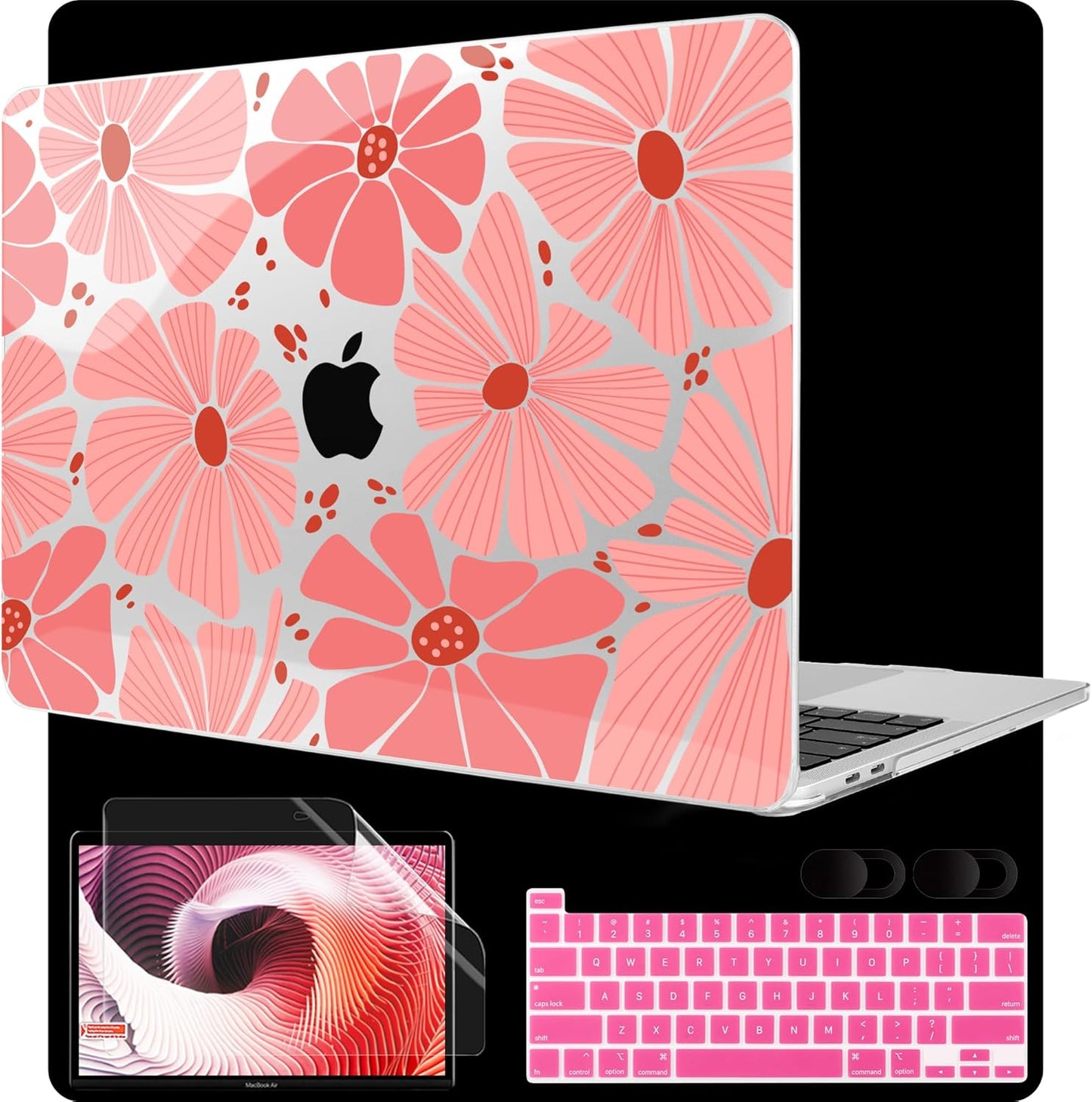 MEEgoodo Case for MacBook Pro 13 inch Case 2022 2021 2020 New A2338 M2/M1 A2251 A2289, Laptop Hard Shell with Keyboard & Camera Cover Compatible with 13 inch MacBook Pro, Groovy Daisy Flower
