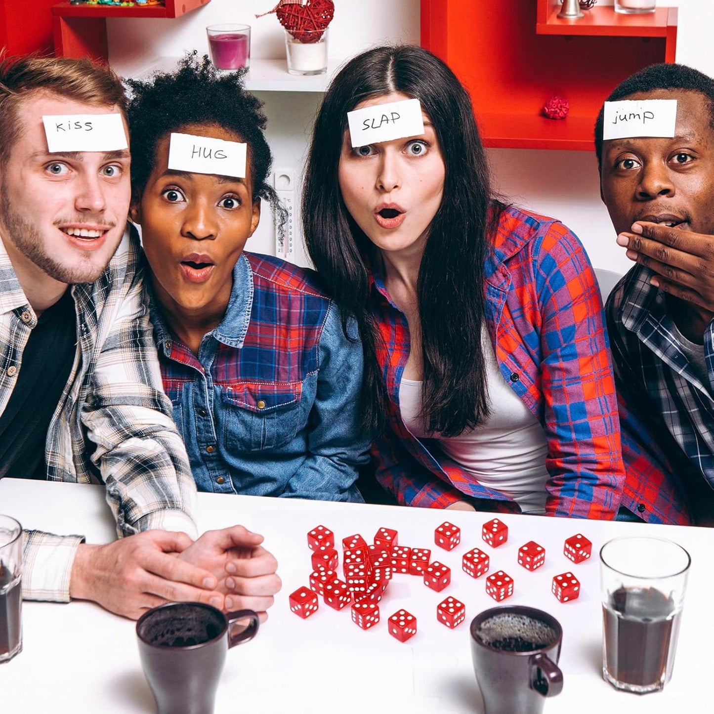 36 Piece 19 mm Casino Style Craps Dice Sets Acrylic and Translucent D6 Dice, Square W/Rounded Edge for Casino, Craps, Table Games and Board Games (Red)