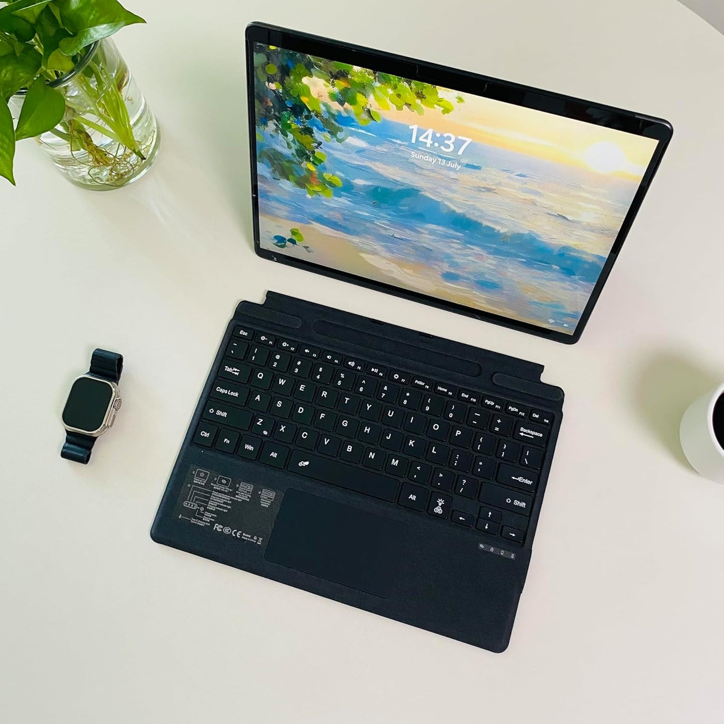 Keyboard for Microsoft Surface Pro Copilot+ (11th Edition) / Pro 11 / Pro 10 / Pro 9 / Pro 8 / Pro X, 13 inch, Detachable Type Cover with Touchpad, 7-Color Backlit & Pen Holder (Black)