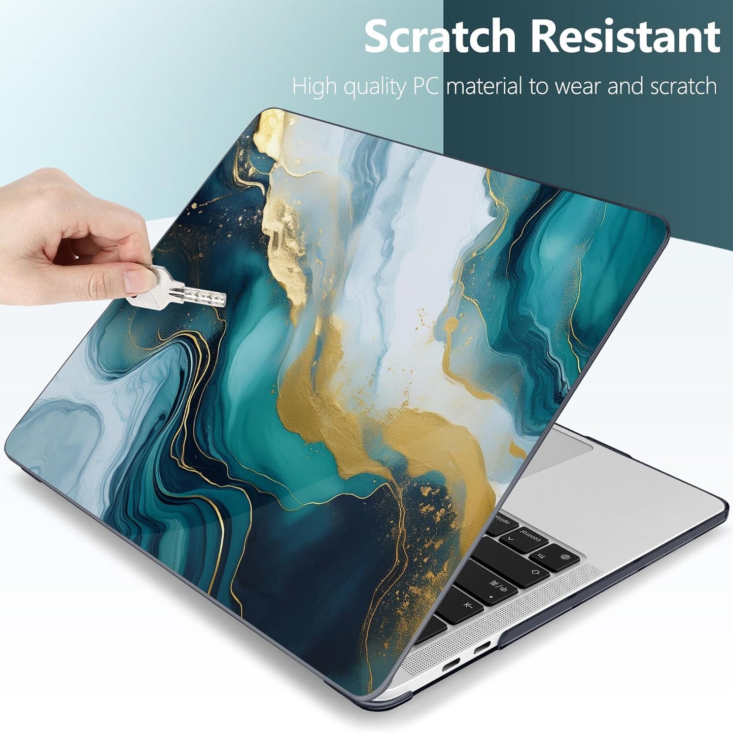 TWOLSKOO Compatible with MacBook Pro 13 inch Case 2023-2016 A2338 M2/M1 A2251 A2289 A2159 A1989 A1706, Plastic Hard Shell Cover & Keyboard Skin & Screen Protector, Graphite Marble