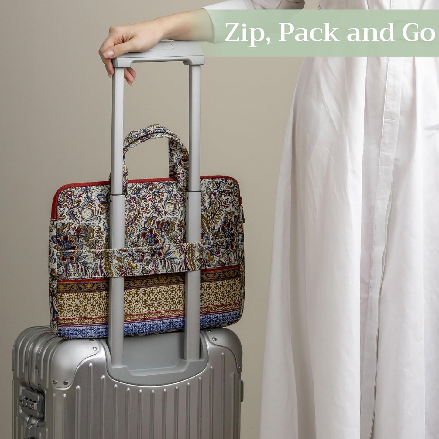 Maison d'Hermine Laptop bag with front pocket Stain and water repellent Cotton canvas