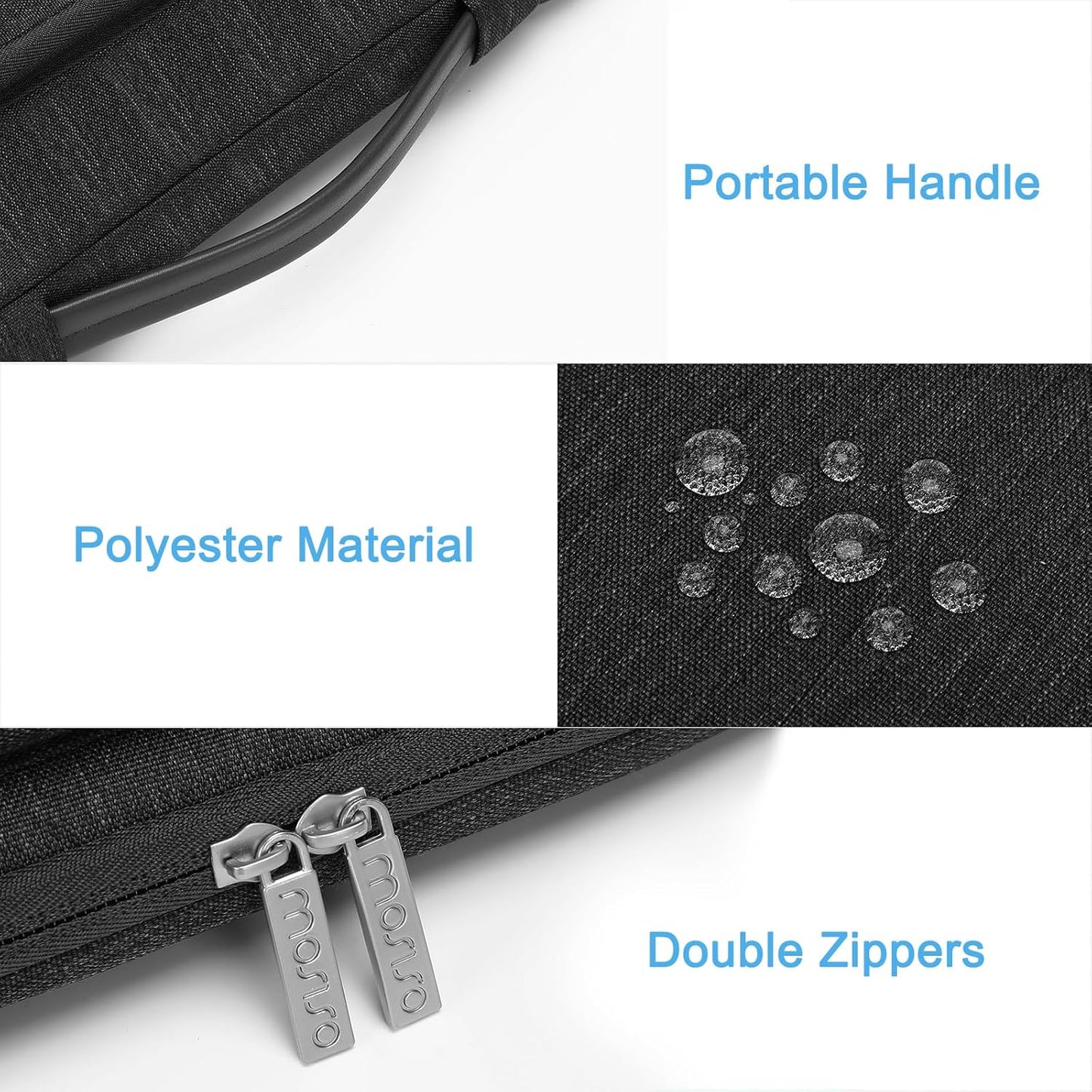 MOSISO 360 Protective Laptop Case 13.3 inch, 13-13.3 inch Laptop Sleeve Compatible with MacBook Air/Pro 13 / Pro 14, HP Dell ASUS Lenovo, Side Open Bag with 2 Raised&1 Flapover Pockets, Slate Gray