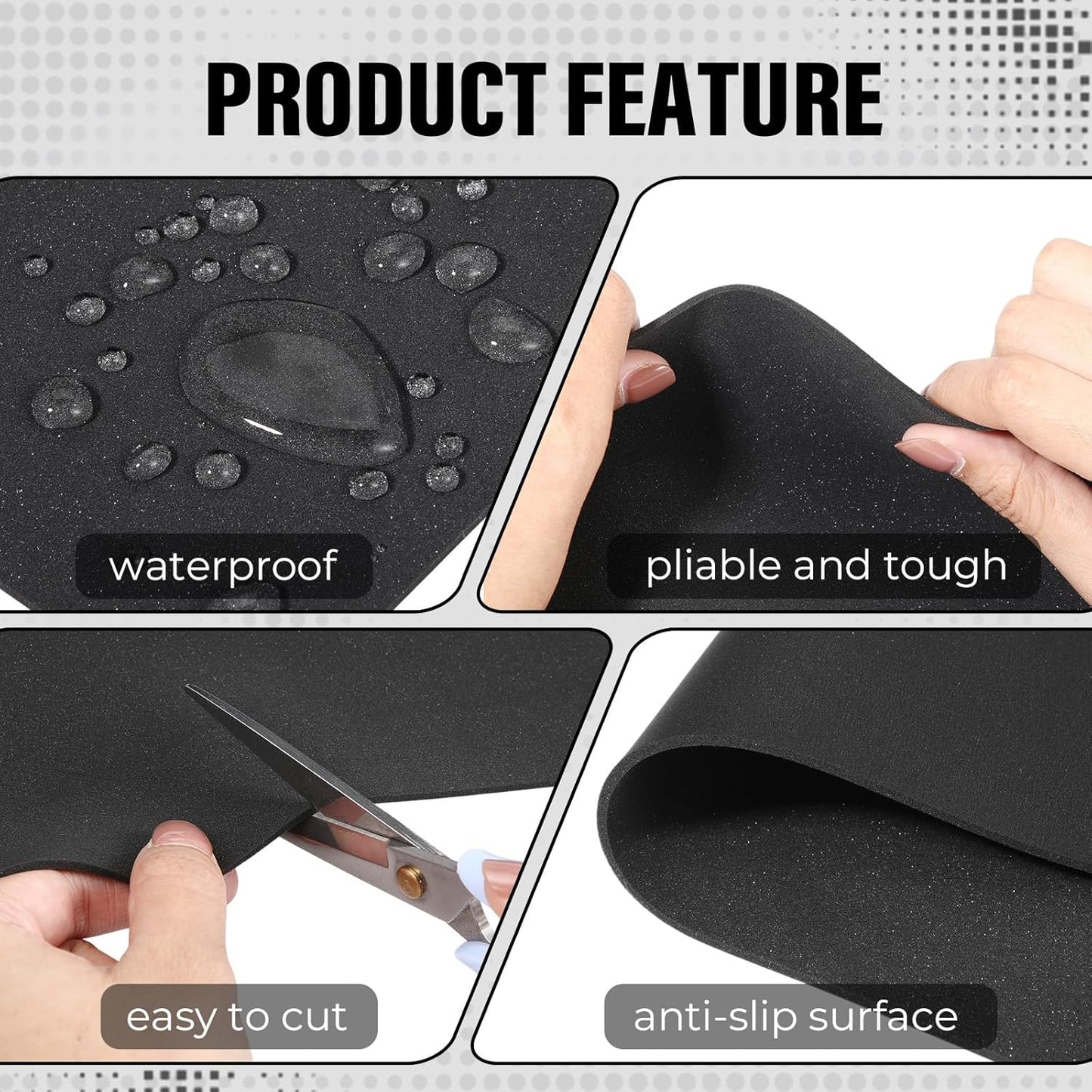 Keyboard Foam for Mechanical Keyboard, Sound Dampening Foam Free Cutting Key Board Mat Foams Black for Key Board Bottom Office Desk Home, 20 x 6 (2mm Thick)