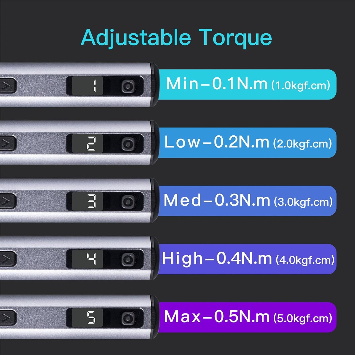 AM ARROWMAX Mini Electric Screwdriver, 5 Torque Modes Precision Electric Screwdriver, 60-in-1 Magnetic Bits 5/32''Hex, Max 3 N.m, Repair Tool Set for Phone Camera Laptop Watch (SES NANO)