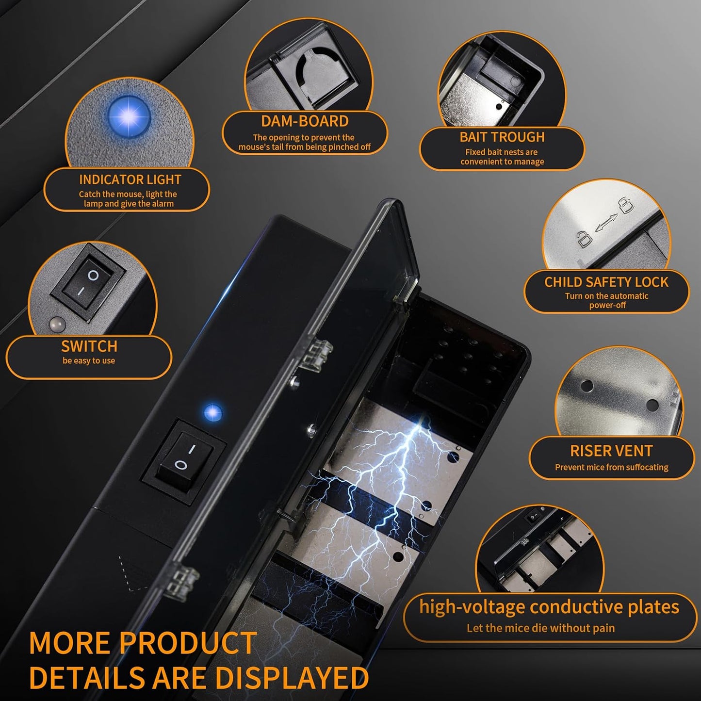 GSS Electric Mouse Trap, Smart Mouse Traps Indoor for Home,Reusable Mice Traps, AC/Battery Powered, Easy Clean