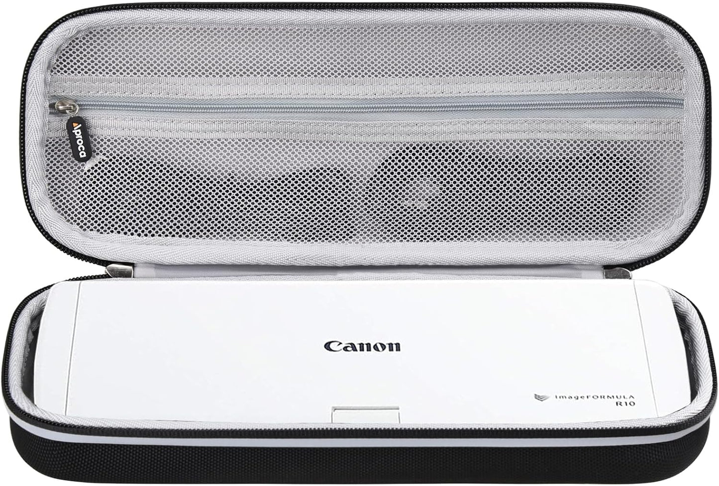 Aproca Portable Case Compatible with Canon ImageFORMULA R10 / ImageFORMULA P-215II Portable Document Scanner, Storage Hard Bag - Black (Case Only)