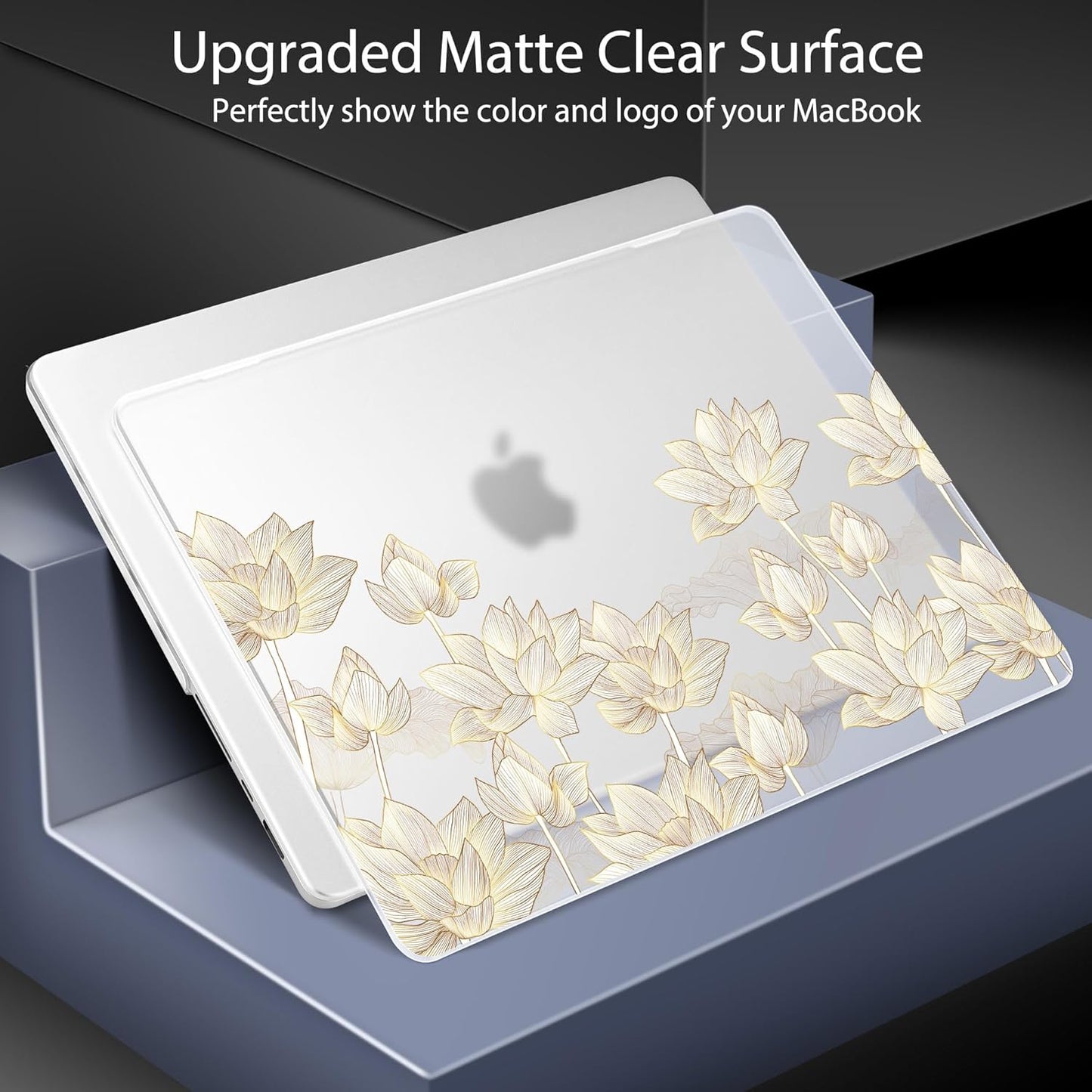 for MacBook Pro 16 inch Case 2021 2022 2023 2024 Release A3186 A3403 M4 A2991 M3 A2780 M2 A2485 M1 Pro/Max, Hard Shell Case with Screen Protector & Keyboard Cover, Lotus