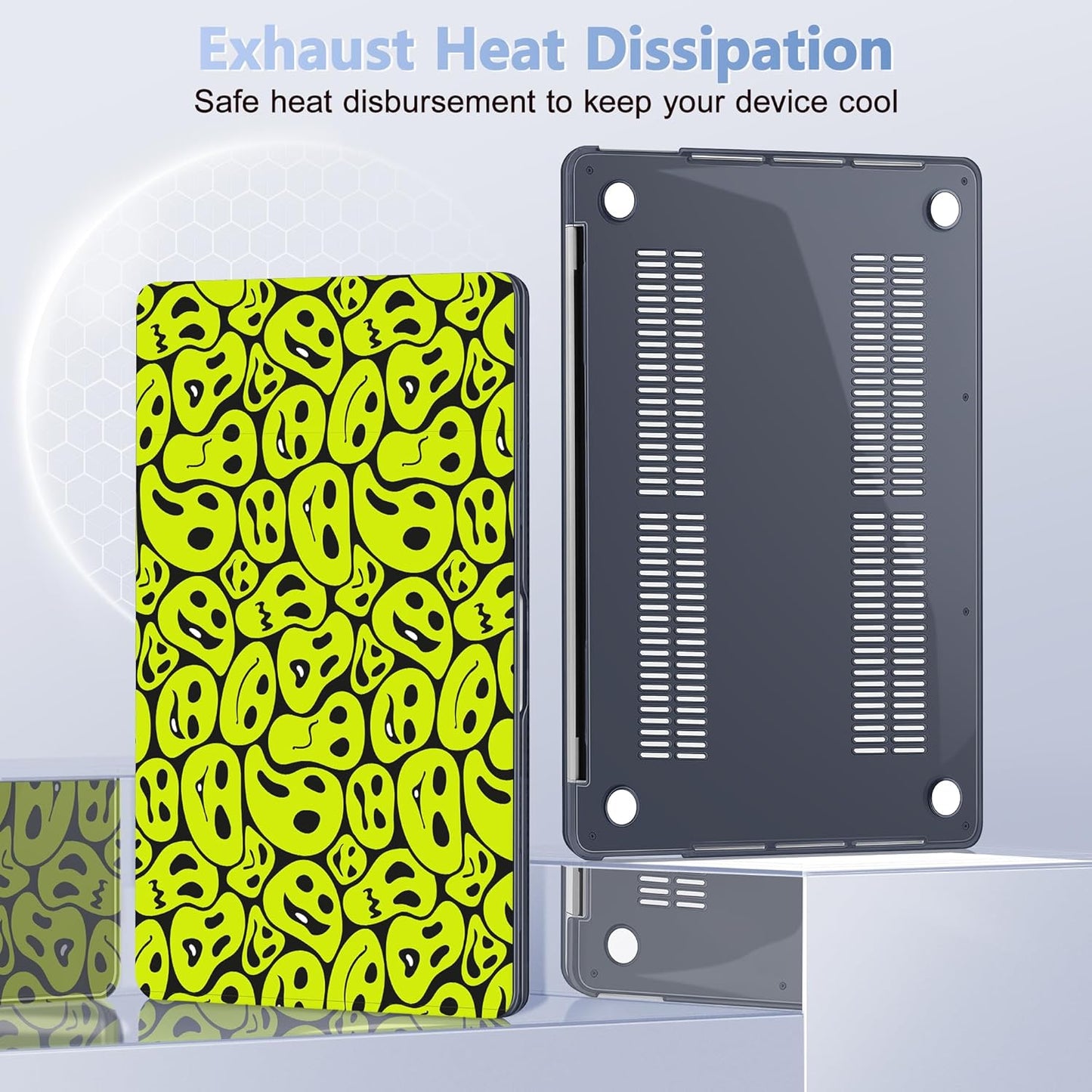 for MacBook Pro 16 inch Case 2019 2020 Release Model A2141, Plastic Hard Shell Cover with Keyboard Cover for MacBook Pro 16 inch with Touch Bar & Touch ID, Distorted Emoticon