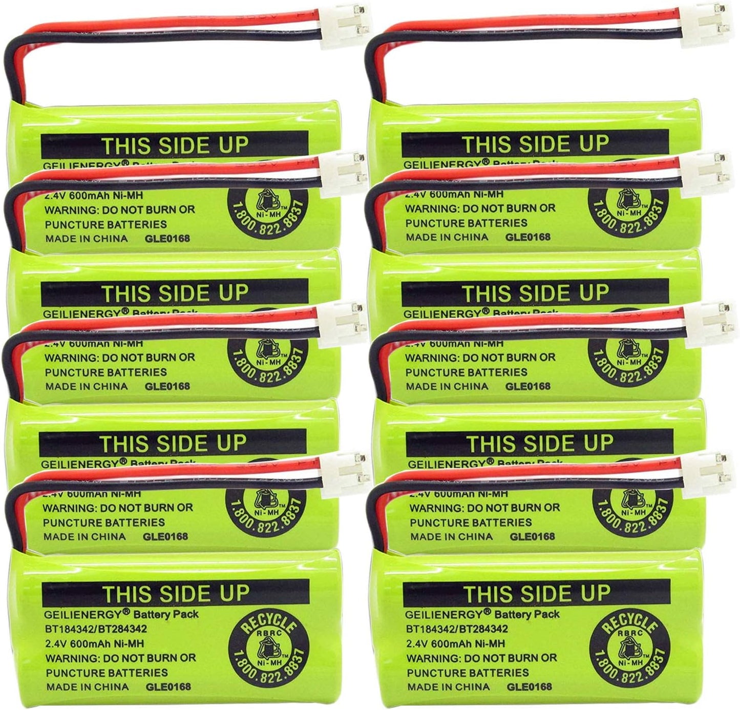 BT184342 BT284342 Rechargeable Phone Battery Compatible with for AT&T BT18433 BT28433 BT-8300 BT1011 BT1018 Vtech 89-1326-00-00/89-1330-01-00/Empire CPH-515D (8-Pack 184342 Batteries)