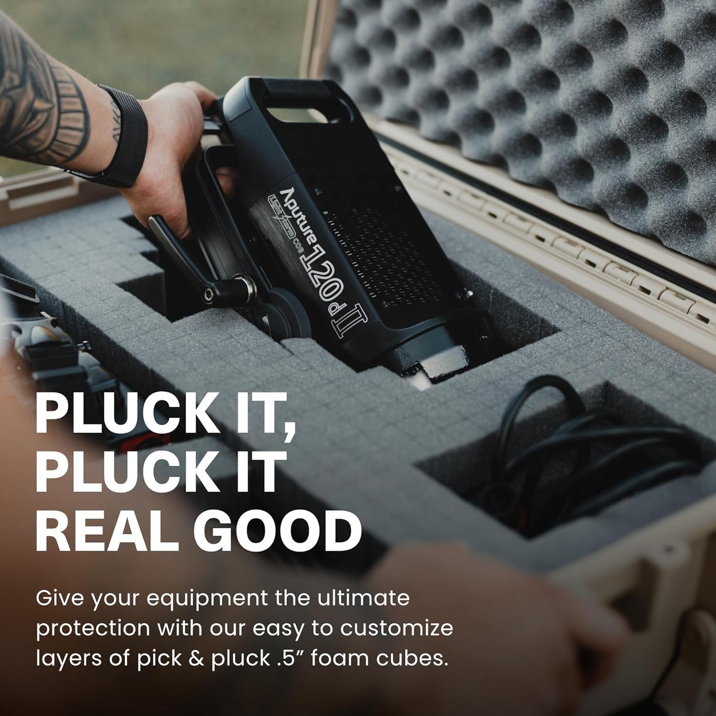 Condition 1 25" Large Waterproof Hard Case Model 839 with Foam, Portable Protective Storage Box for Travel, Hunting, Military, Tactical, Made in USA, 24.50"x 19.46"x8.41" Tan