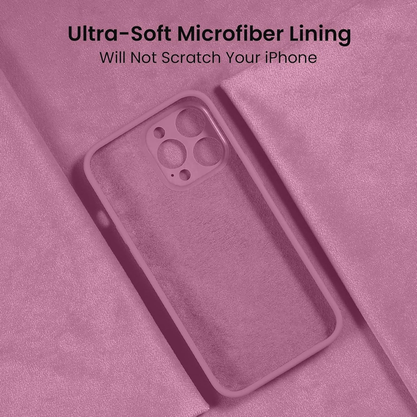 FireNova for iPhone 14 Pro Case, Silicone Upgraded [Camera Protection] Phone Case with [2 Screen Protectors], Soft Anti-Scratch Microfiber Lining Inside, 6.1 inch, Lilac Purple