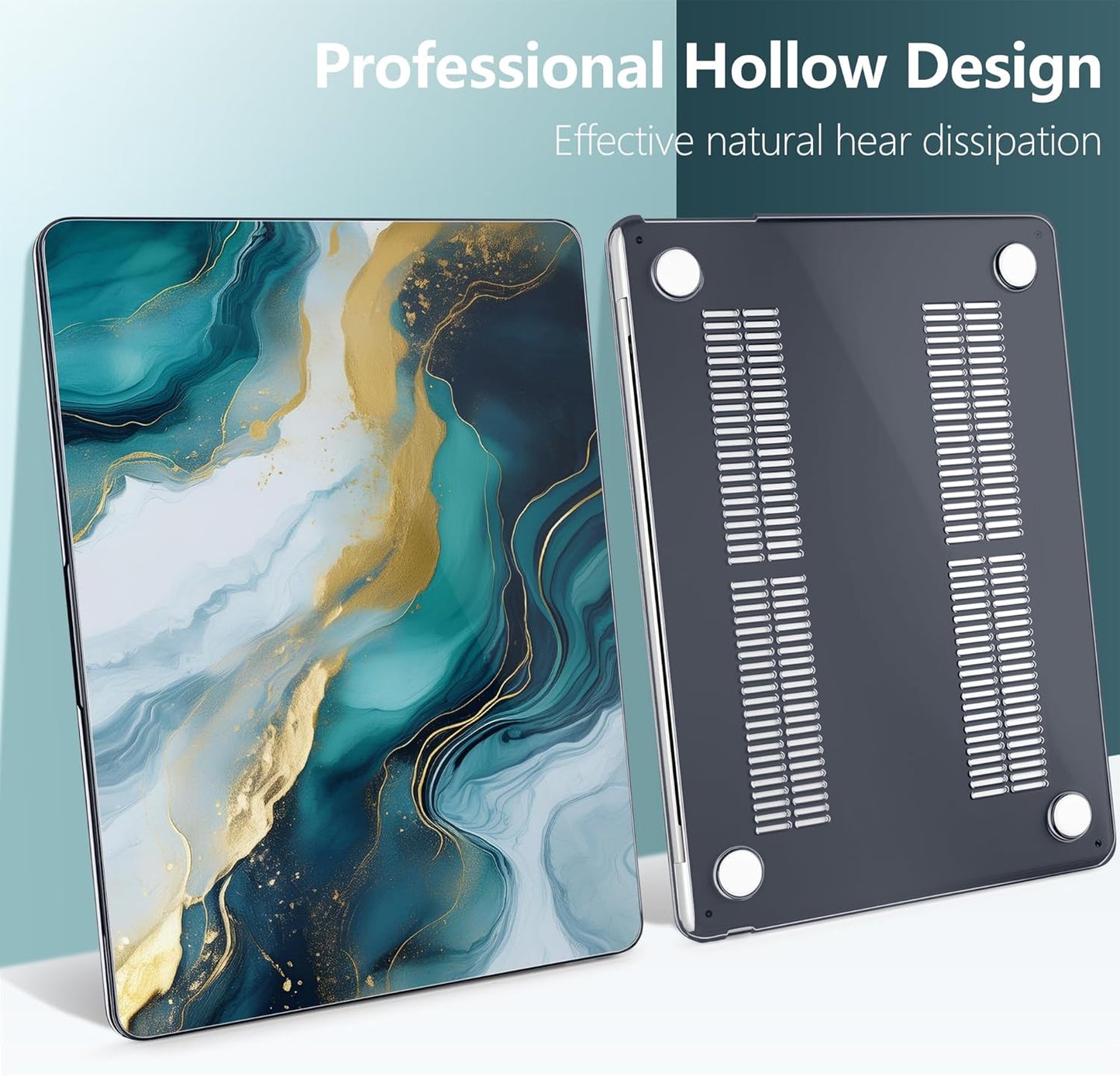 TWOLSKOO Compatible with M4 MacBook Air 13.6 inch Case 2025-2022 Release M4 A3240 M3 A3113 M2 A2681, Plastic Hard Shell & Keyboard Cover & Type C Adapter & Screen Protector, Graphite Marble