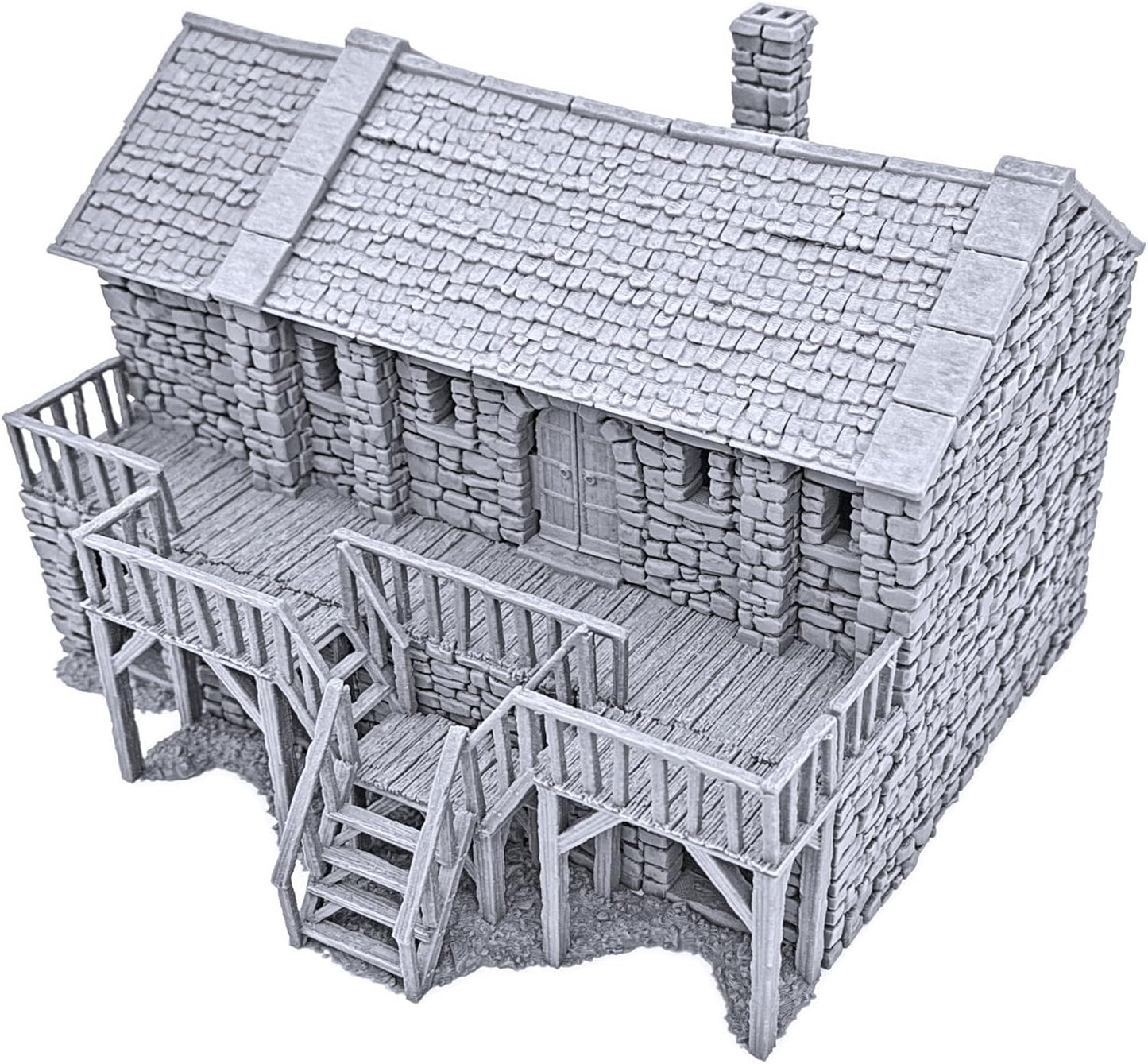 Black Rock Barracks by Printable Scenery, 3D Printed Tabletop RPG Scenery and Wargame Terrain 28mm Miniatures