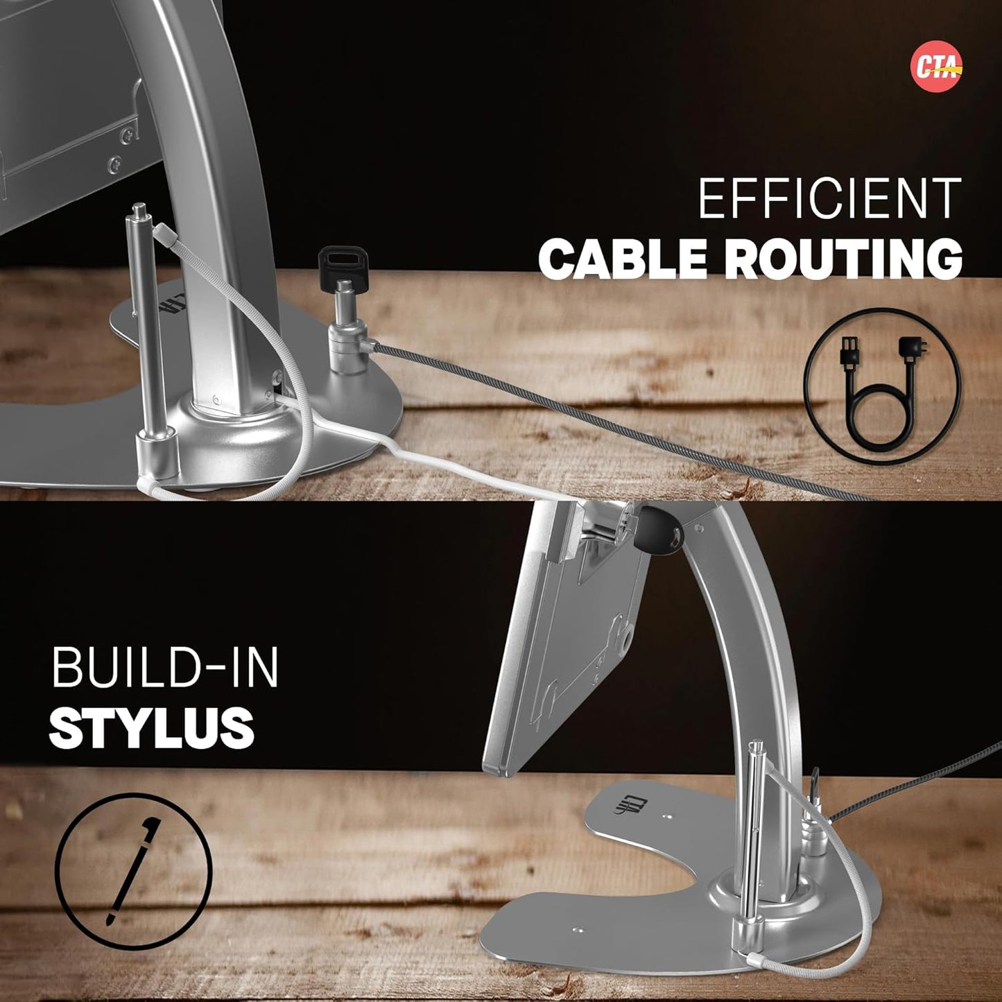 Dual Kiosk Stand – CTA Dual Security Kiosk Stand with Locking Case and Cable for iPad 7th,/ 8th/ 9th Gen 10.2” (PAD-ASK10)