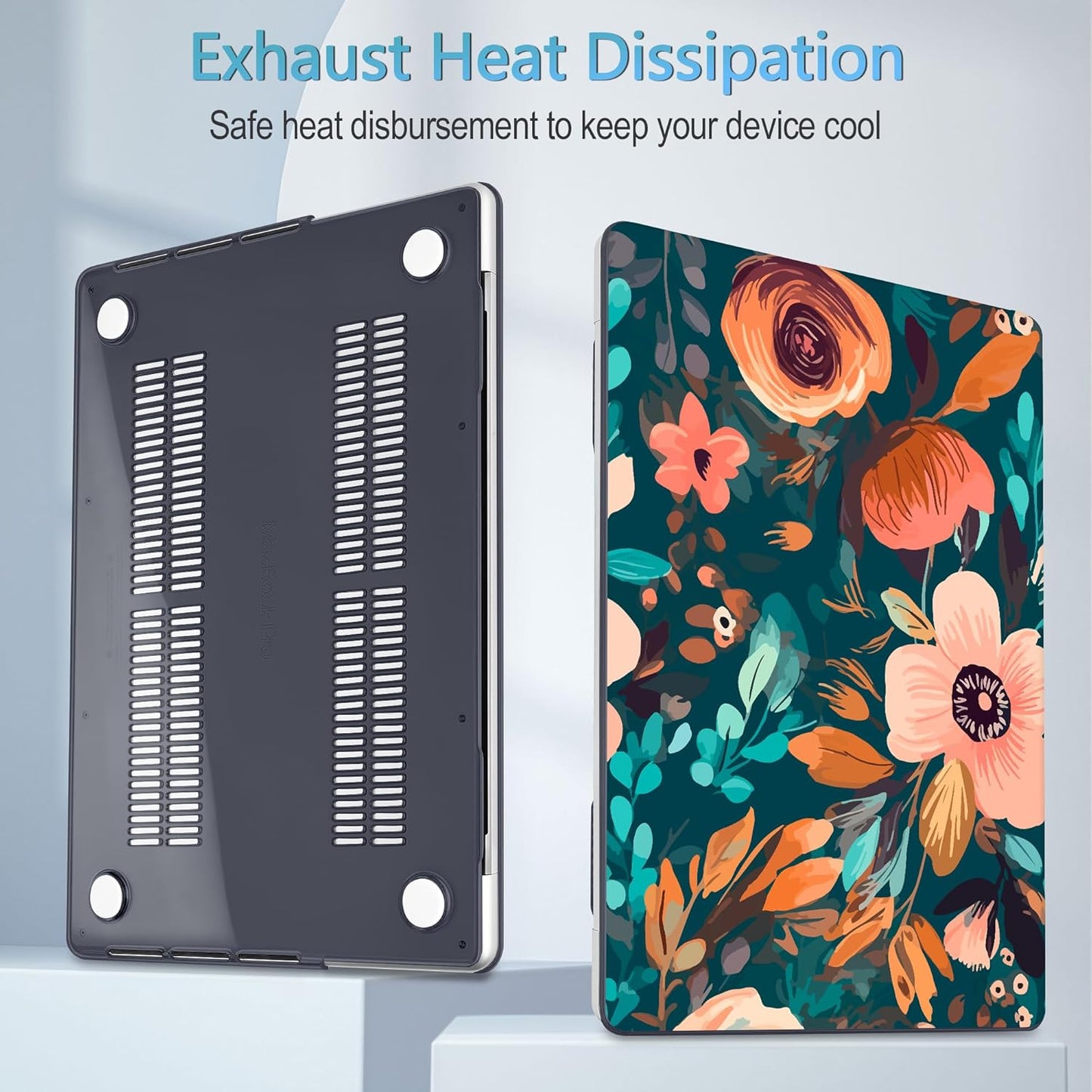 Mektron Case for MacBook Pro 16" M4 A3403 A3186 M3 A2991 M2 A2780 M1 A2485 (2021/2023/2024) Pro/Max with Touch ID, Hard Shell Plastic Laptop Cover Keyboard Cover Screen Protector, Abstract Florals