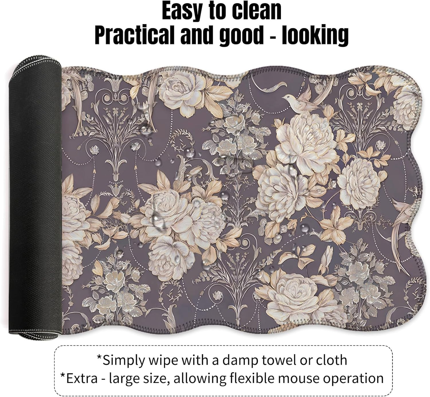 Galdas Gaming Mouse Pad XXL XL Large Long Extended Big Mousepad Non-Slip Rubber Keyboard Mouse Pad with Stitched Edges for Laptop Home Office (35.48x15.75x0.08 Inch)