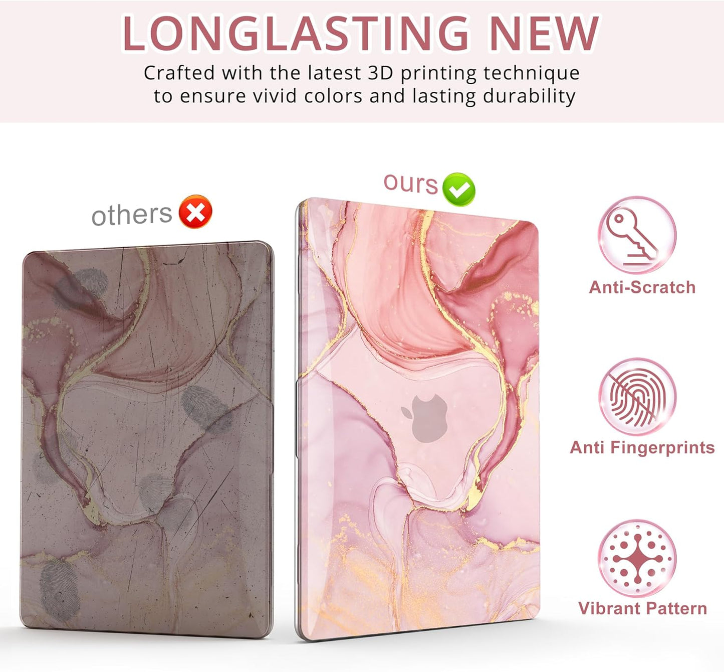 B BELK Compatible with MacBook Pro 14 inch Case 2025 2024 2023 2022 2021 M4 M3 M2 M1 A3112 A3185 A3401 A2918 A2992 A2779 A2442, Plastic Hard Shell Case+ Keyboard Cover+ Screen Protector, Pink Marble