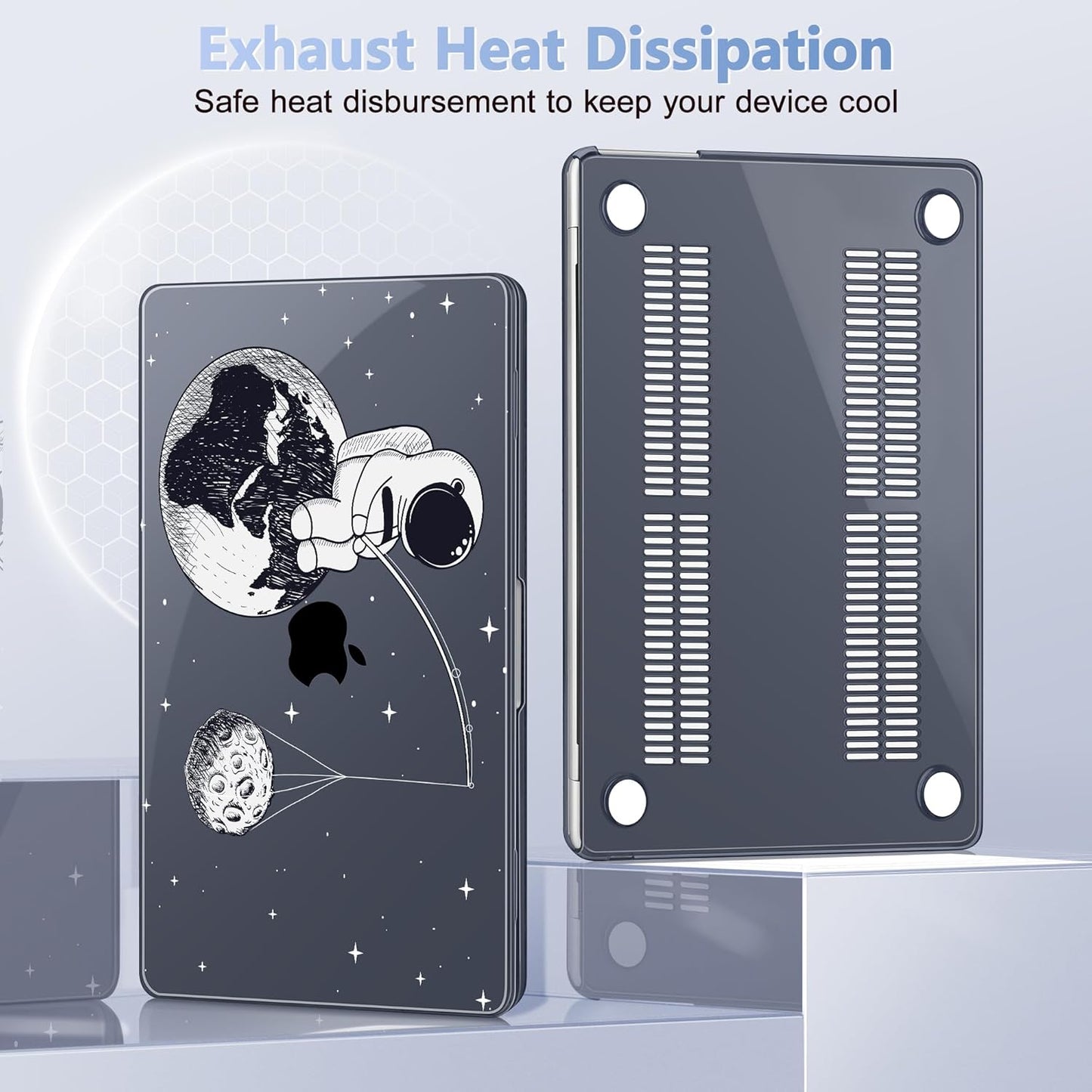 Case for MacBook Air 15 Inch 2025 2024 2023 Release M4 A3241 M3 A3114 M2 A2941, Hard Shell with Screen Protector & Keyboard Cover, Compatible with Touch ID - Astronaut Enjoy