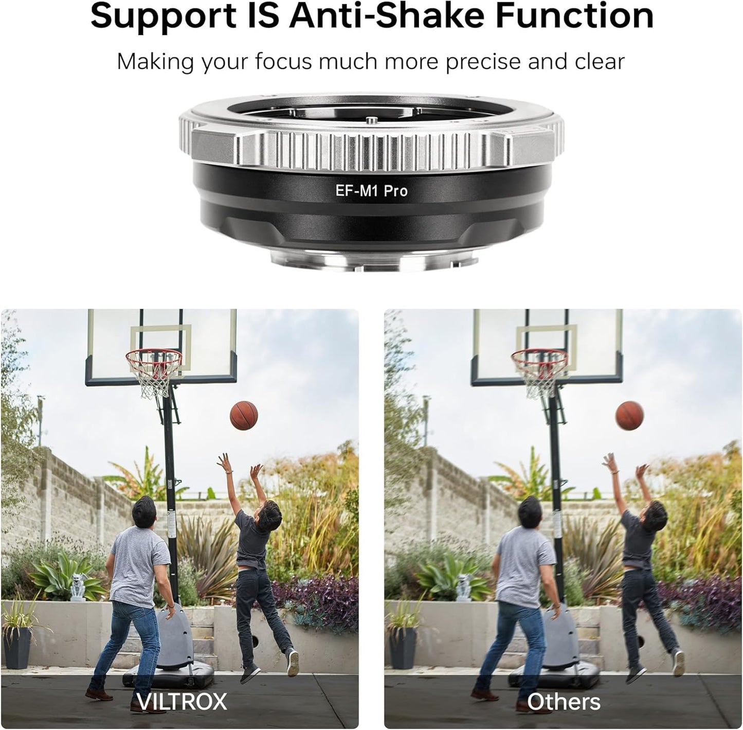 VILTROX EF-M1 Pro Auto Focus Lens Adapter Lens Mount Converter with Security Lock Compatible with Canon EOS EF/EF-S Lens to M4/3 MFT GH4 GH5 GF6 GX7 E-M5 E-M10II E-PL5 Cameras