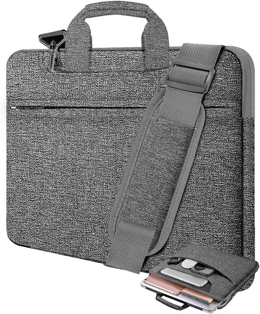 Universal Laptop Shoulder Bag 13-17.3 Inch Shockproof Briefcase with Multi-Pockets & Adjustable Strap for MacBook Pro/Air