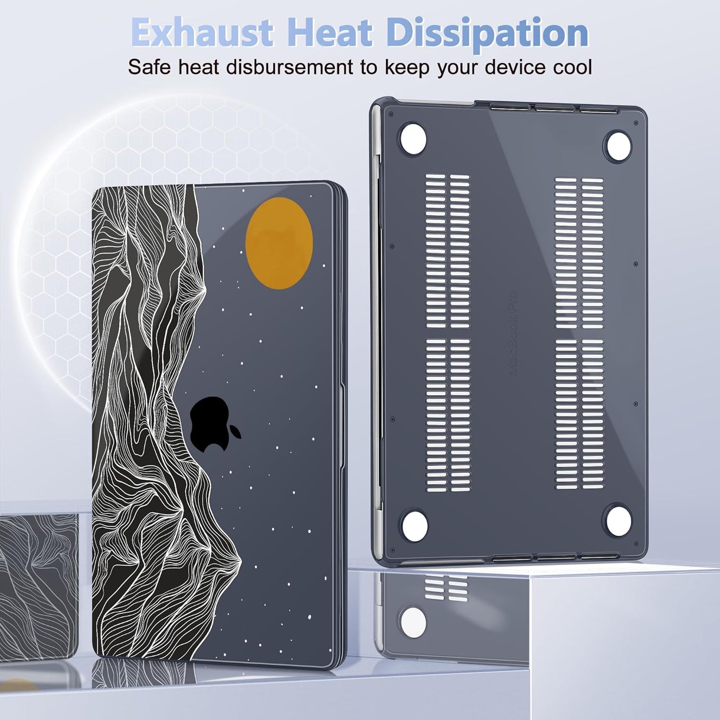 for MacBook Pro 16 inch Case 2021 2022 2023 2024 Release A3186 A3403 M4 A2991 M3 A2780 M2 A2485 M1 Pro/Max, Hard Shell Case with Screen Protector & Keyboard Cover, Mountain