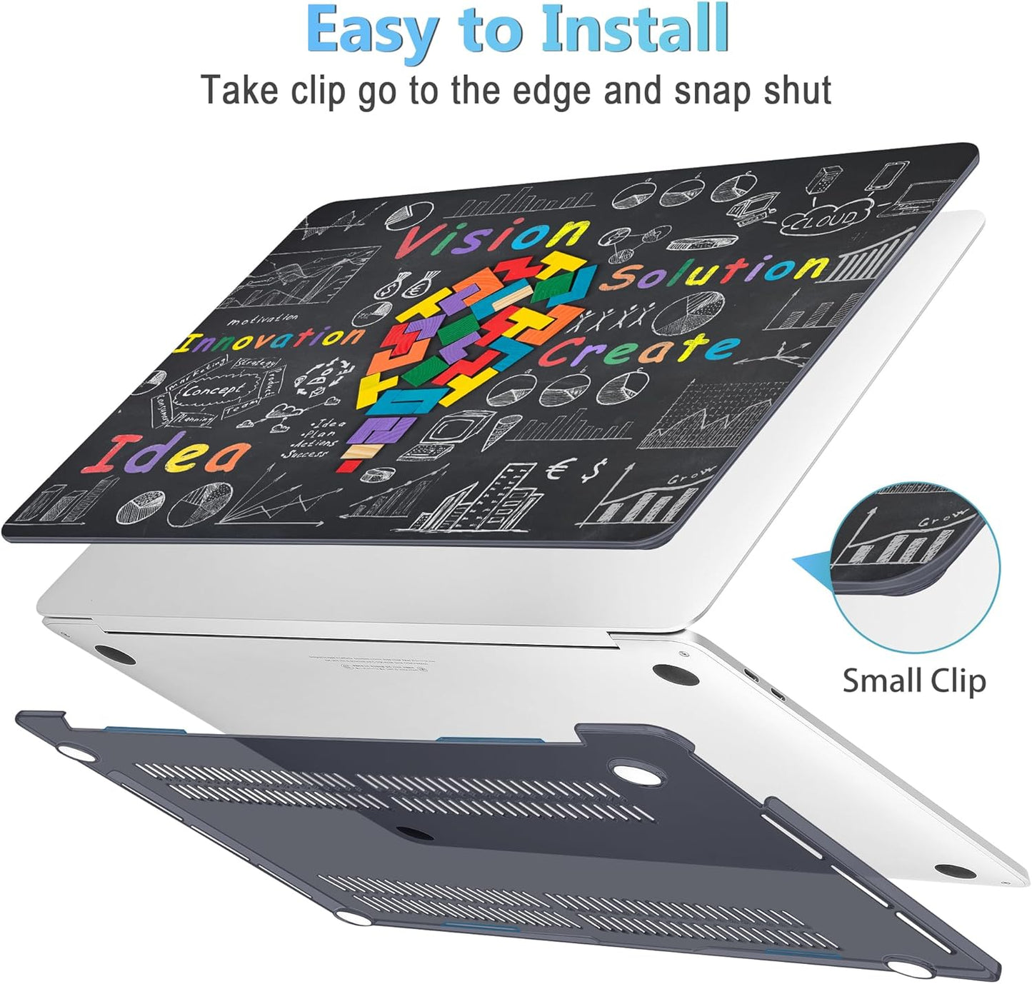 Mektron for MacBook Pro 16 inch Case A2141 with Touch Bar and Touch ID (2020 2019 Release), Geometric Blackboard Hard Shell Case Cover with Keyboard Skin & Screen Protector & Dust Plug