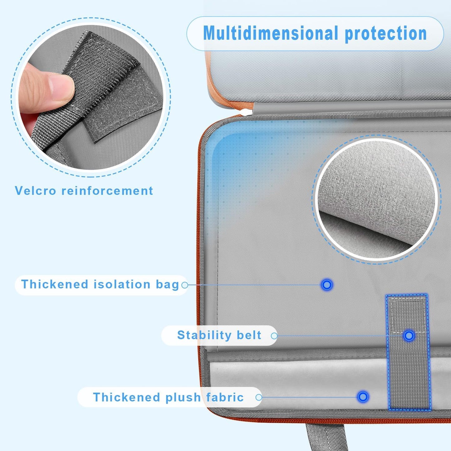 ZINZ Laptop Case Computer Sleeve Briefcase with Multi-pockets for 11.6 12.9 13 13.3 14 15 15.6 16 inch Notebooks