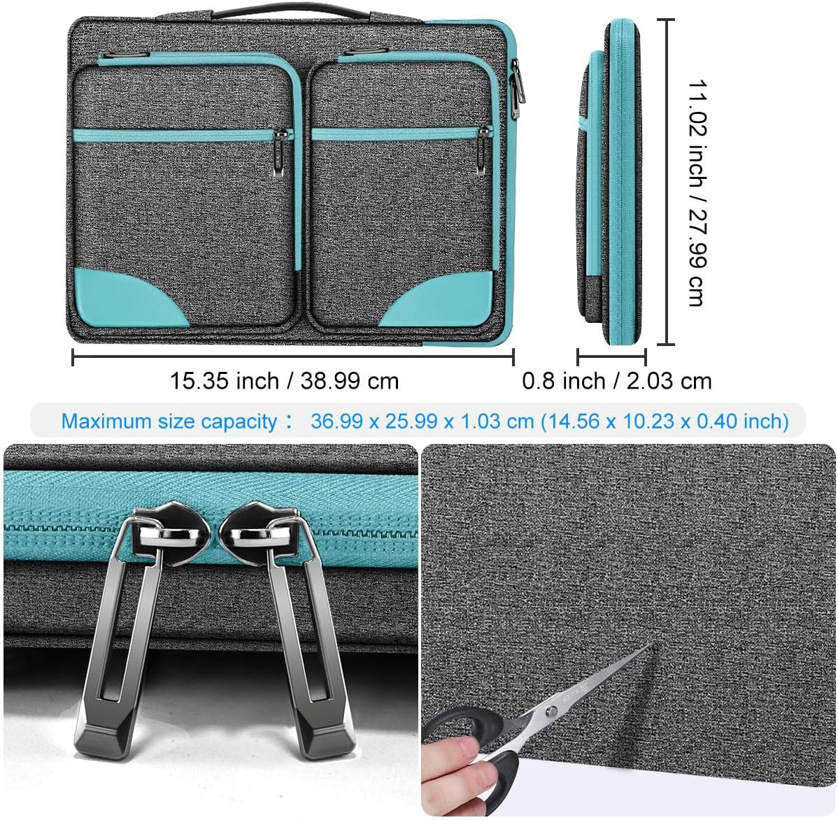 ZINZ Laptop Case 15 15.6 16 inches Sleeve Slim Briefcase Spill-Resistant Handbag for Most Popular 15" 15.6" 16" Notebooks，G01BL02