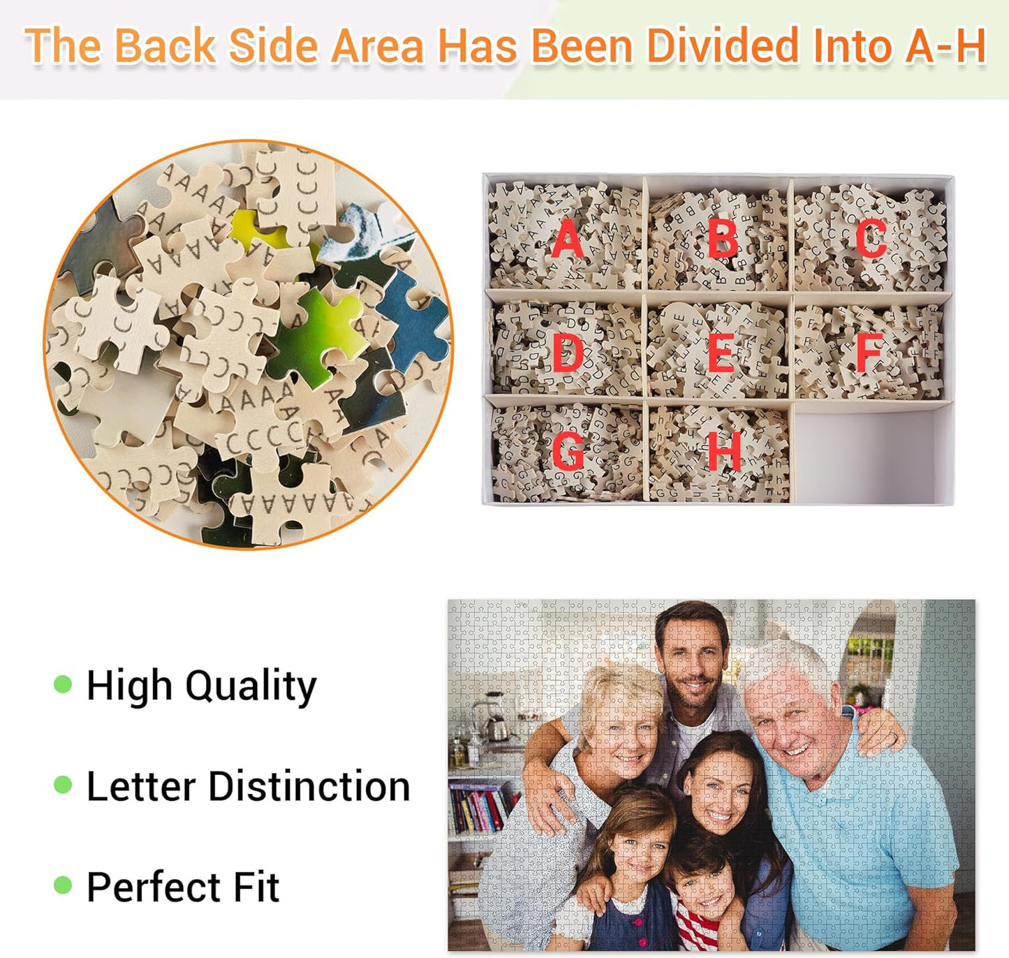 Easycosy Custom Photo Puzzles 1000/500/300 Pieces for Adults Families Personalized Picture Text Jigsaw Puzzle Gift for Holiday Birthday Anniversay(Horizontal/Vertical)