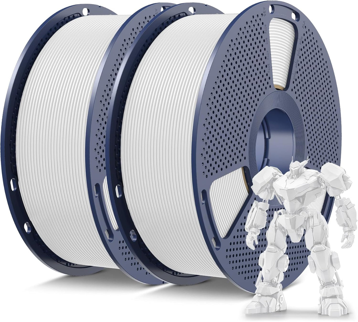 SUNLU PETG Filament 1.75mm Bundle, Less Stringing and Good Layer Adhesion 3D Printer Filament, Individually Vacuum Packed, 2kg in Total, 1kg per Spool, PETG 2 Pack,White+White