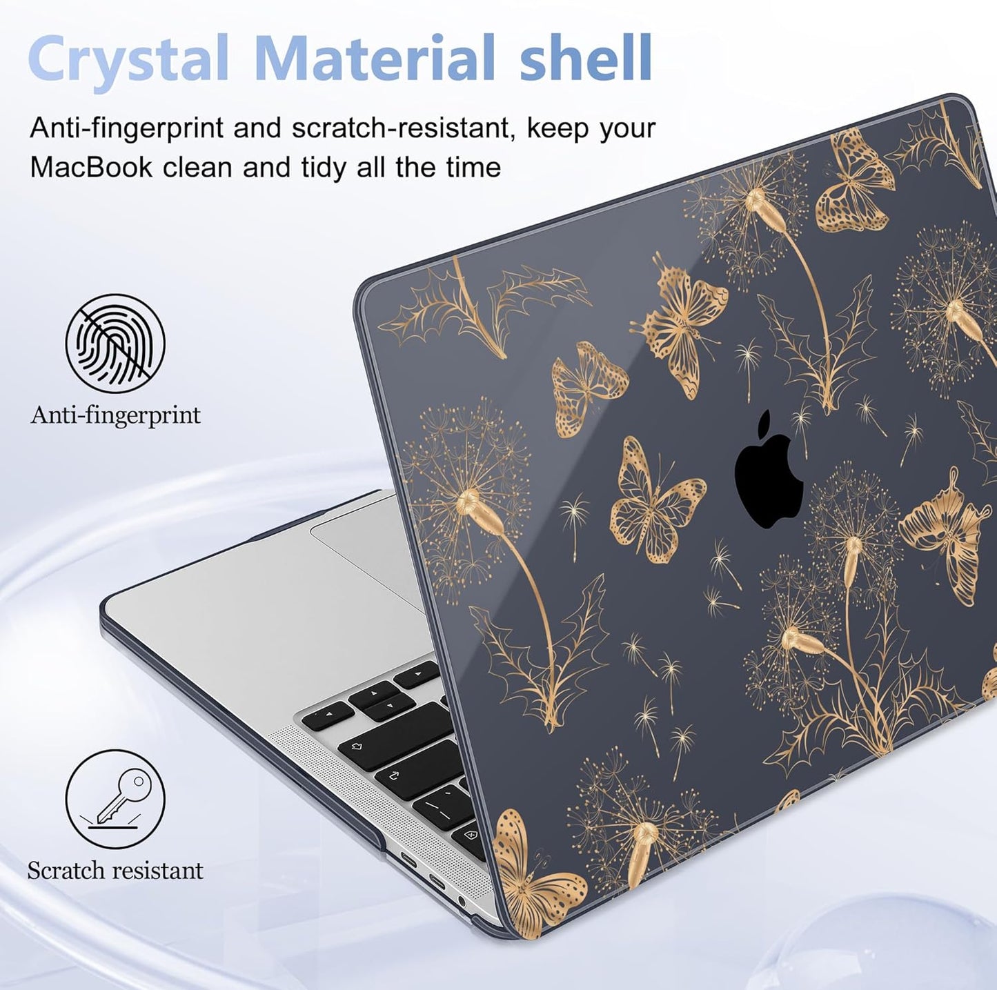 for MacBook Pro 16 inch Case 2019 2020 Release Model A2141, Plastic Hard Shell Cover with Keyboard Cover for MacBook Pro 16 inch with Touch Bar & Touch ID - Butterflies