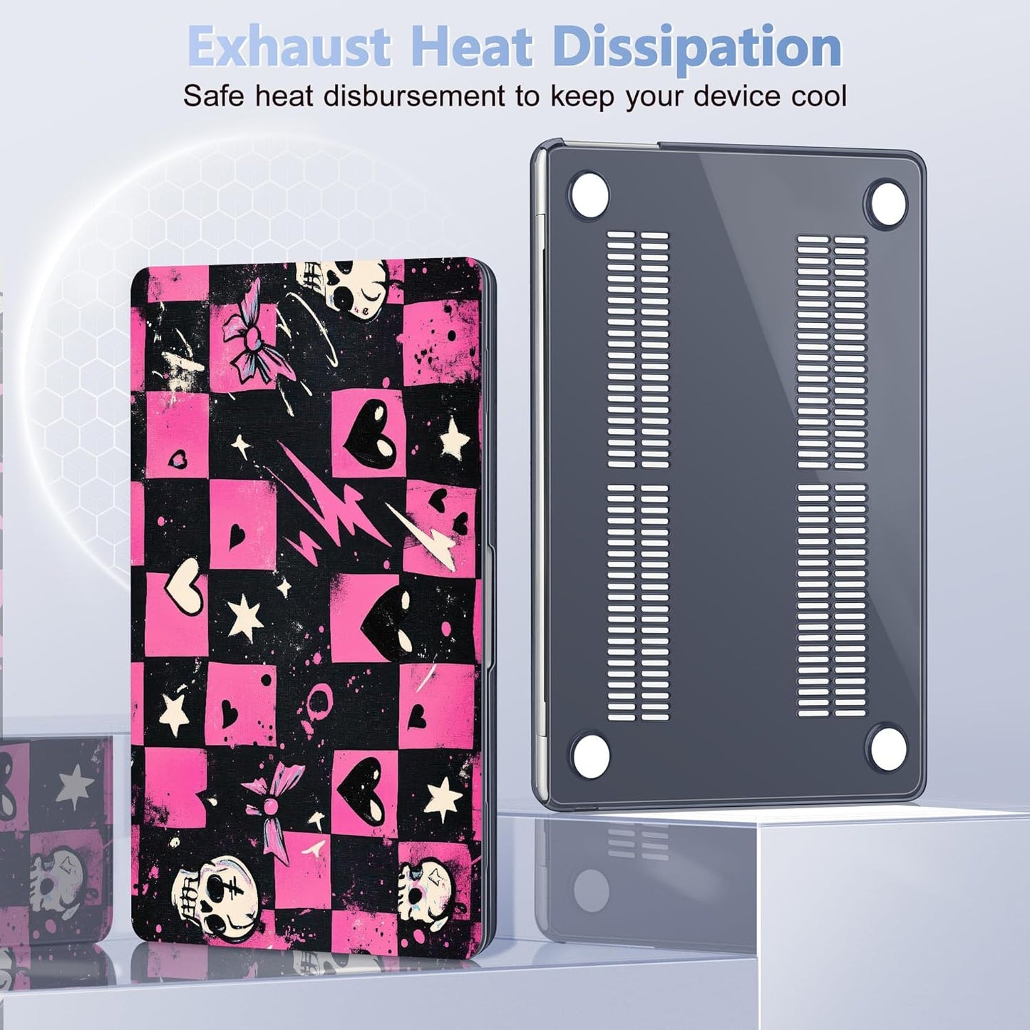 Case for MacBook Air 15 Inch 2025 2024 2023 Release M4 A3241 M3 A3114 M2 A2941, Hard Shell with Screen Protector & Keyboard Cover, Compatible with Touch ID, Pop Punk Checkerboard