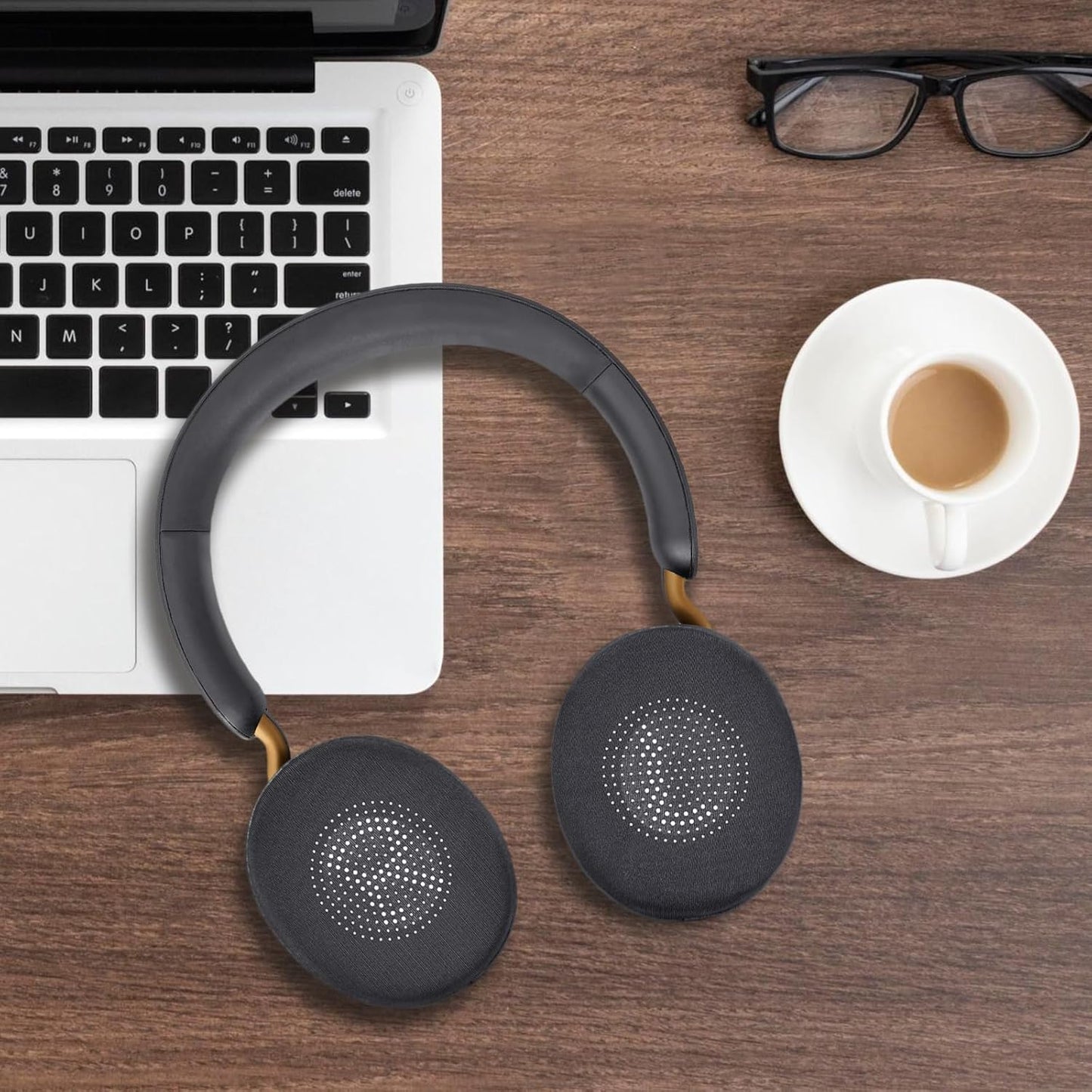 Ear Pads Replacement for Jabra Elite 45h - Cooling Gel Cushions for Evolve2 65 40 MS UC USB Wireless On-Ear Headphones with Memory Foam (Black)