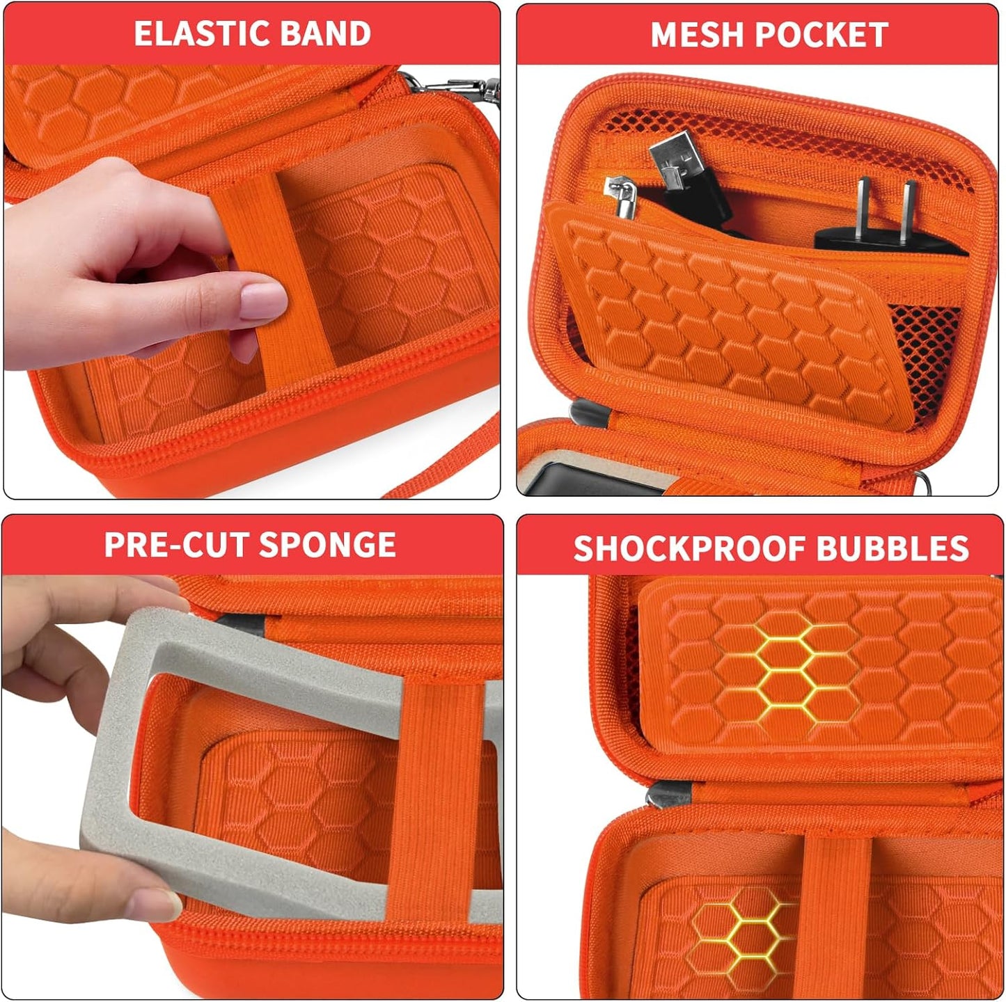 Carrying & Protective Case for Digital Camera, AbergBest 21 Mega Pixels 2.7" LCD Rechargeable HD/Kodak Pixpro/Canon PowerShot ELPH 180/190 / Sony DSCW800 / DSCW831 Cameras for Travel - Orange