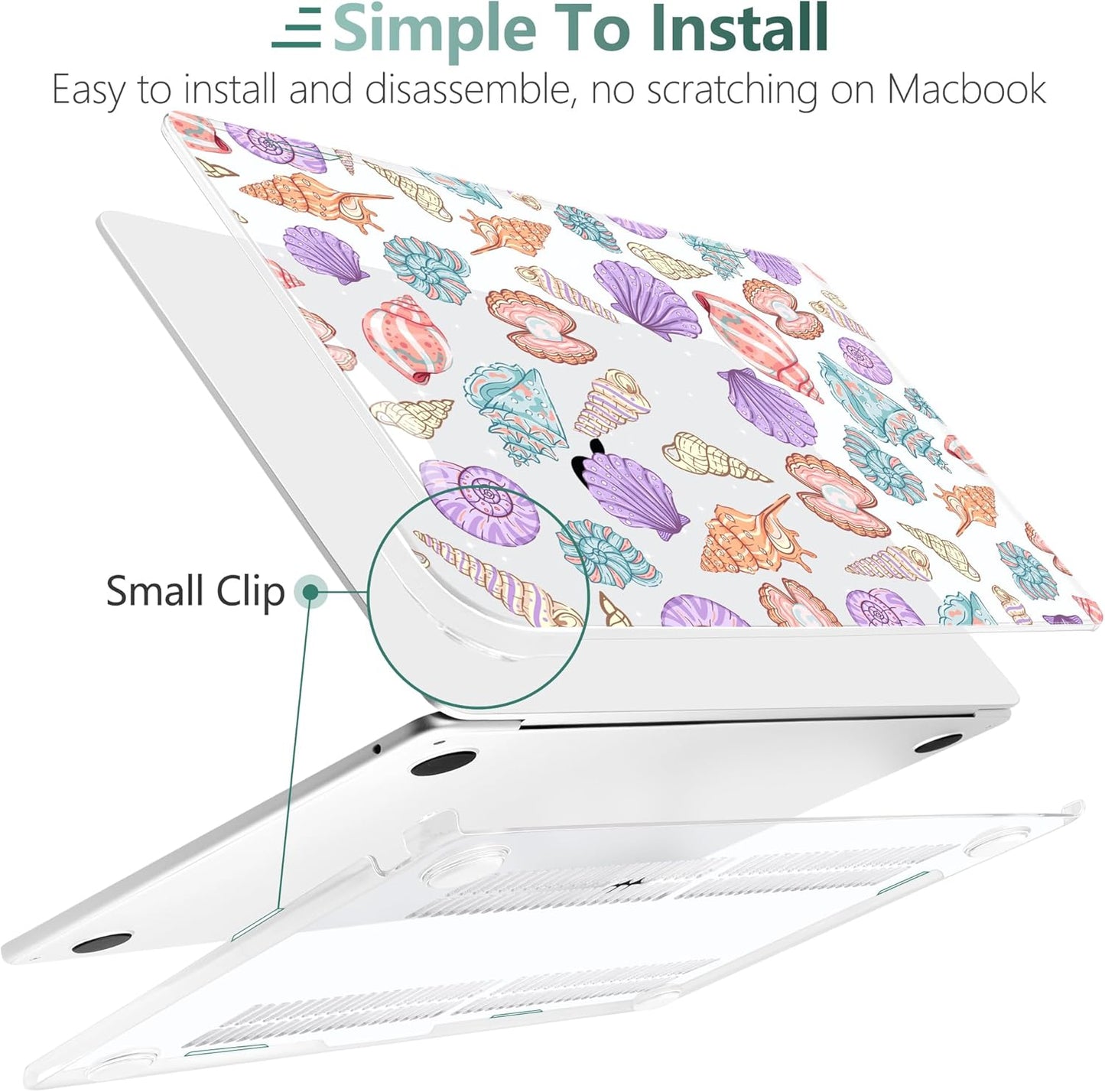 TWOLSKOO Compatible with M4 MacBook Air 15 inch Case 2025-2023 Released Model M4 A3241 M3 A3114 M2 A2941, Plastic Hard Shell & Screen Protector & Keyboard Cover & Type C Adapter, Colorful Shells