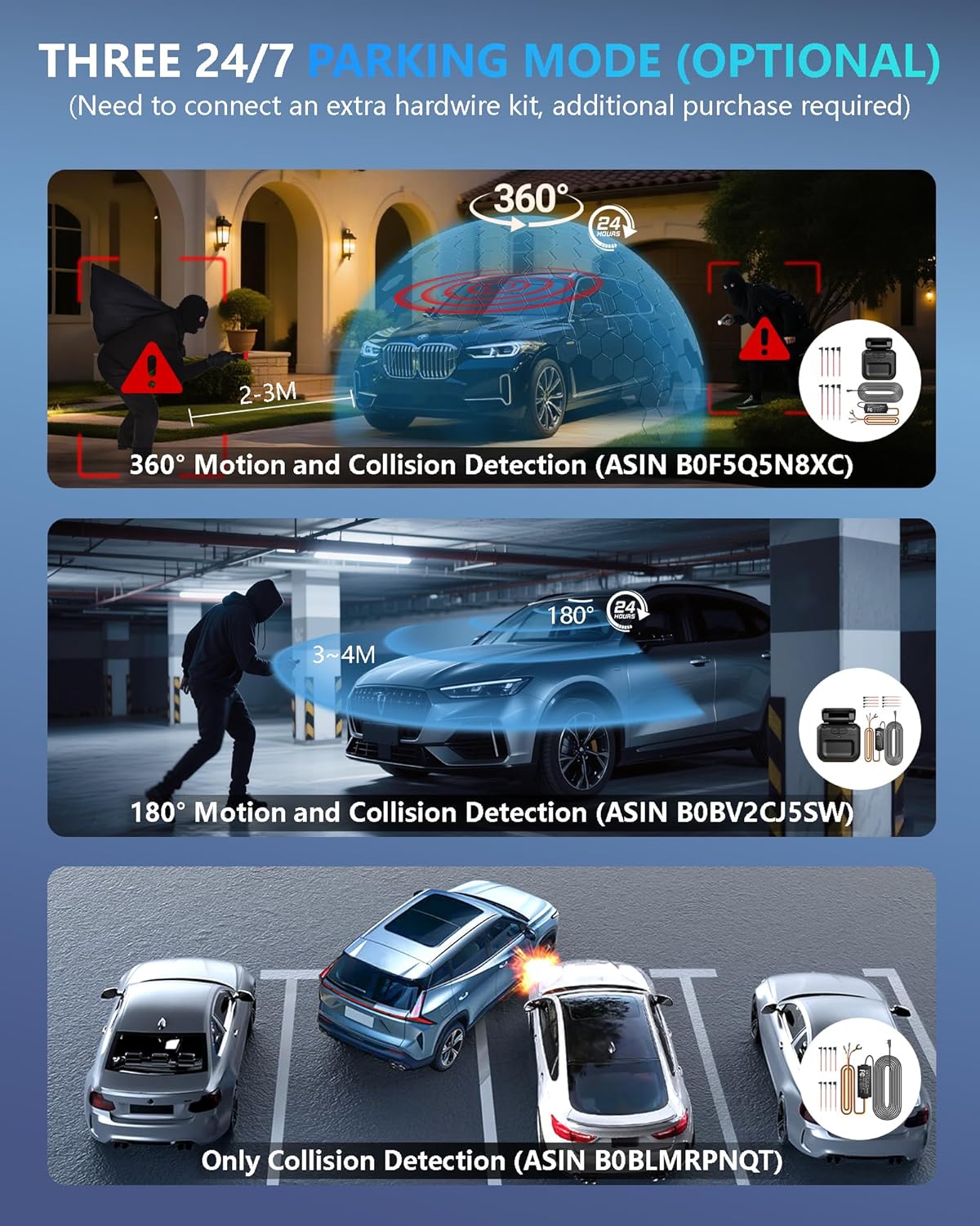 Dash Cam 4 Channel Front and Rear Inside, 360° Car Camera 4K UHD, Dash Camera for Cars Built-in Wi-Fi GPS, Dashcam with 64GB Card, Voice Control, CPL Filter, WDR Night Vision, 24H Parking Mode(V8PLUS)