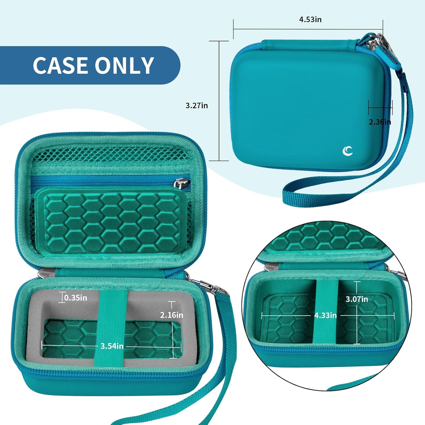 Carrying & Protective Case for Digital Camera, AbergBest 21 Mega Pixels 2.7" LCD Rechargeable HD/Kodak Pixpro/Canon PowerShot ELPH 180/190 / Sony DSCW800 / DSCW830 Cameras for Travel - Navy Blue