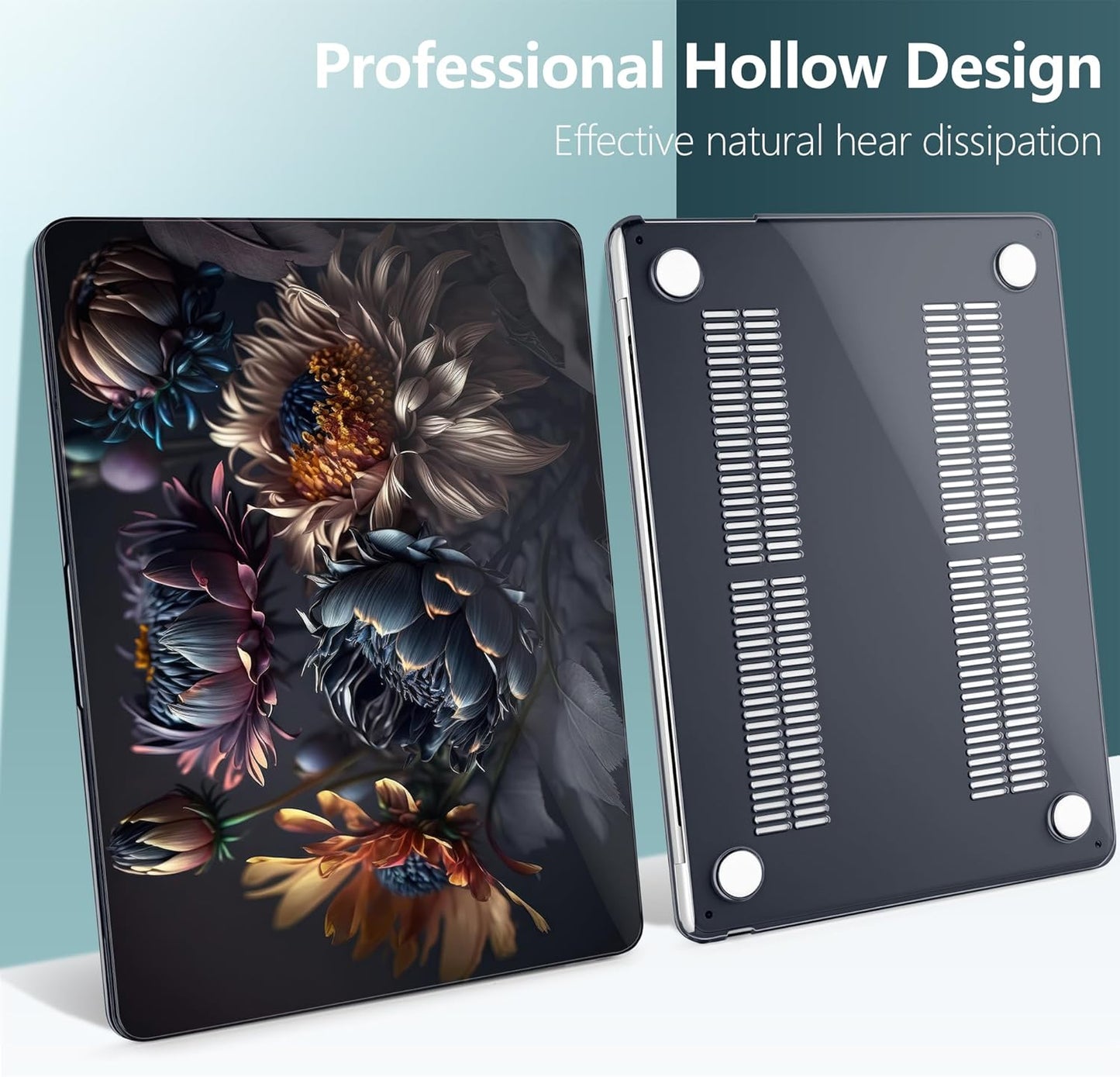 TWOLSKOO Compatible with M4 MacBook Air 15 inch Case 2025-2023 Released Model M4 A3241 M3 A3114 M2 A2941, Plastic Hard Shell & Screen Protector & Keyboard Cover & Trackpad Film, Blossom Floral