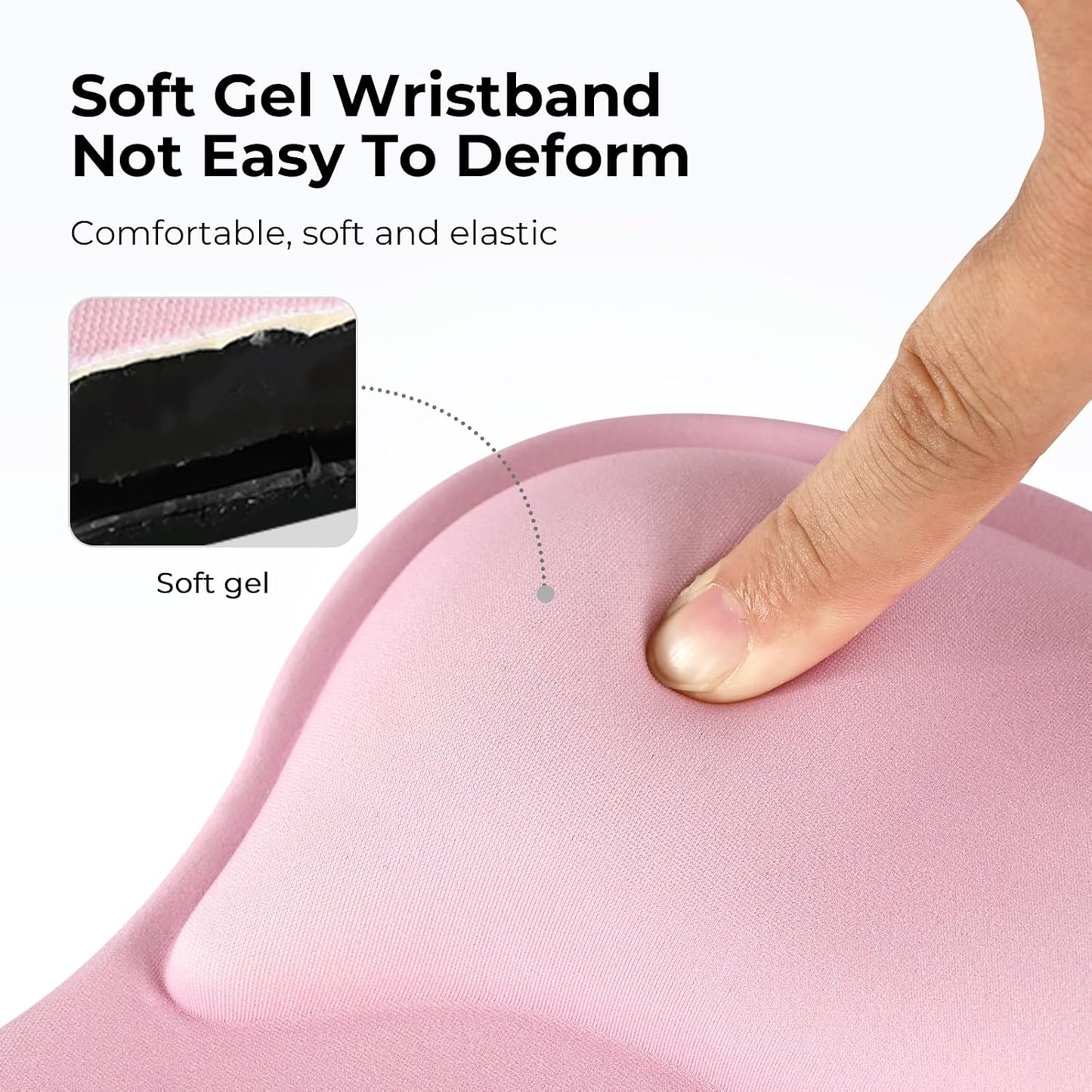 EooCoo Ergonomic Mouse Pad with Gel Wrist Rest Support Middle Concave Design, Relieve Wrist Pain Mousepad, Non-Slip Base for Laptop, Computer, Office Desk Accessories for Women, Carpal Tunnel Syndrome